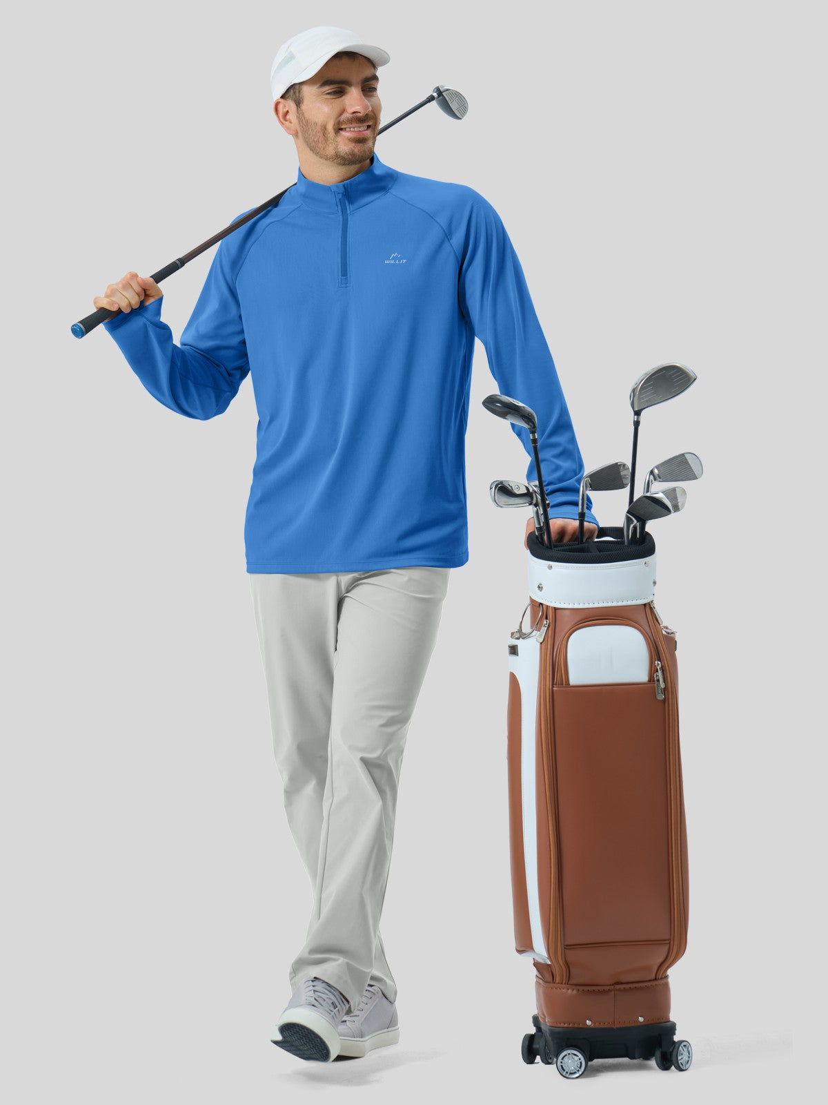 Men's Aero Sun Long Sleeve Zip Polo Shirt UPF 50+ - Image 28