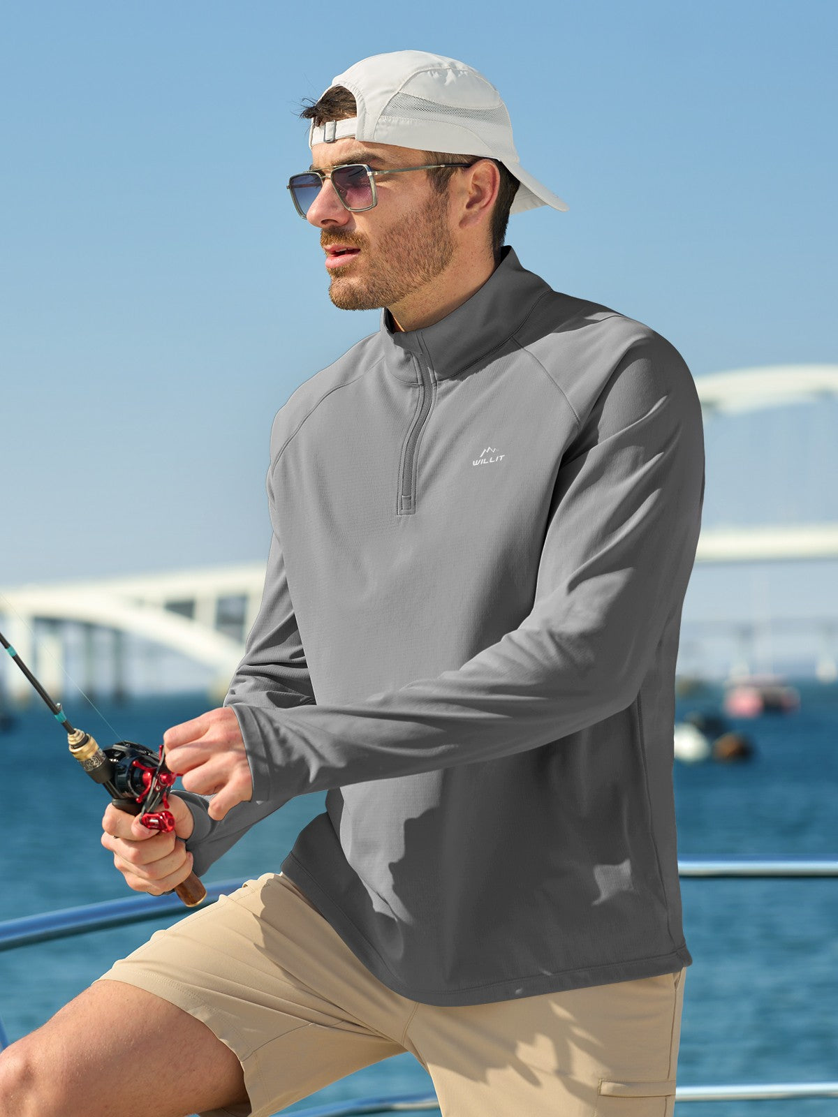 Men's Aero Sun Long Sleeve Zip Polo Shirt UPF 50+ - Image 10