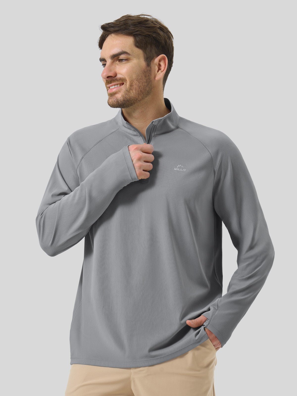 Men's Aero Sun Long Sleeve Zip Polo Shirt UPF 50+ - Image 6