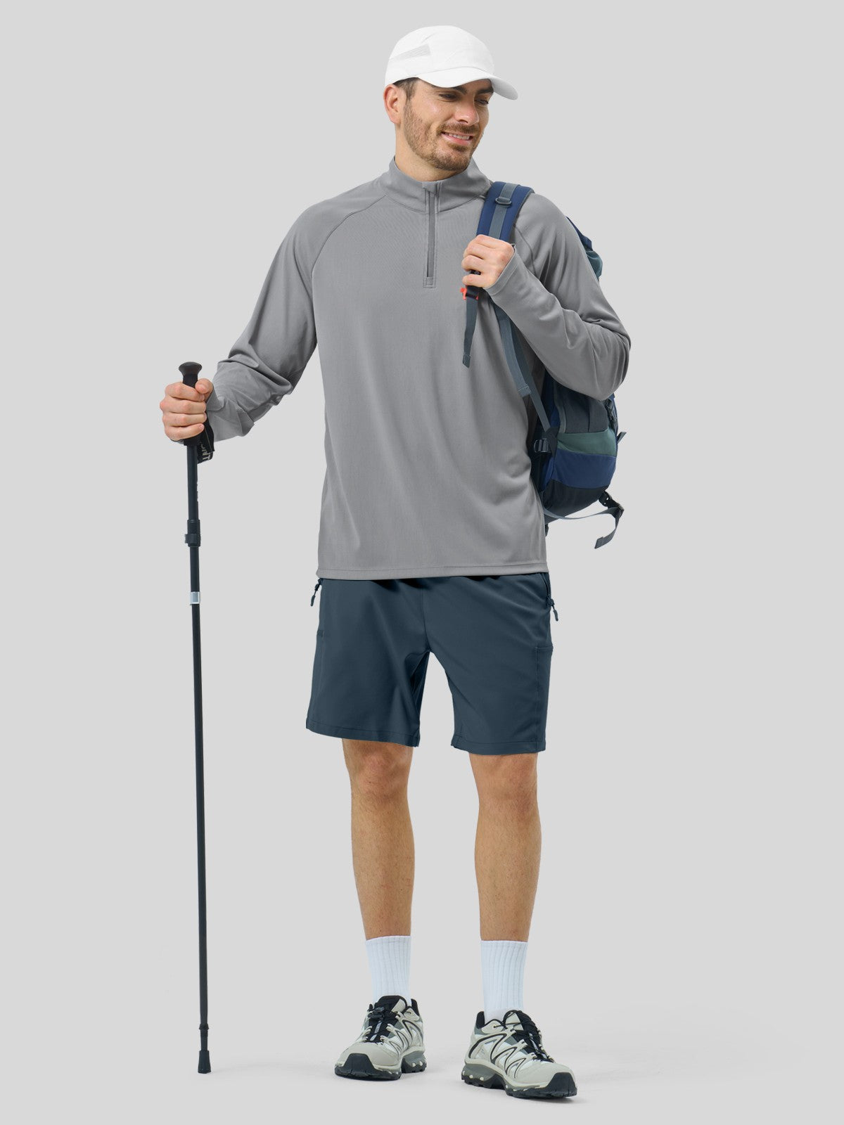 Men's Aero Sun Long Sleeve Zip Polo Shirt UPF 50+ - Image 8