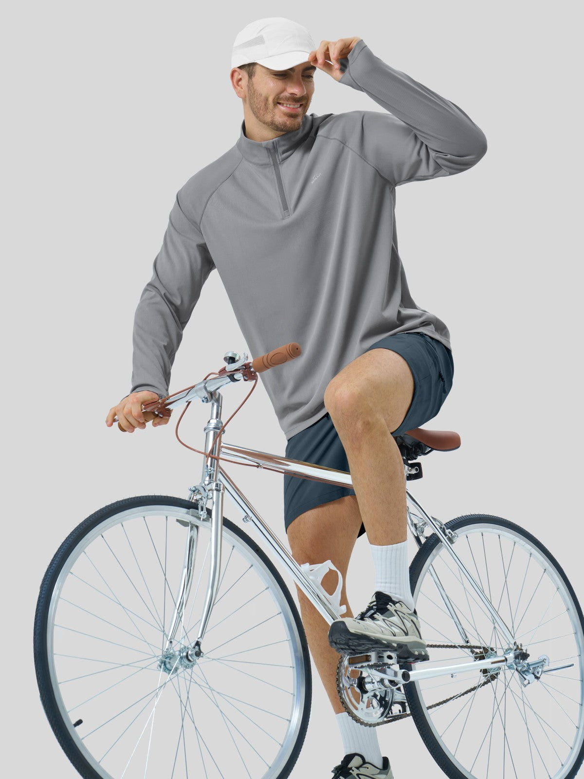 Men's Aero Sun Long Sleeve Zip Polo Shirt UPF 50+ - Image 9