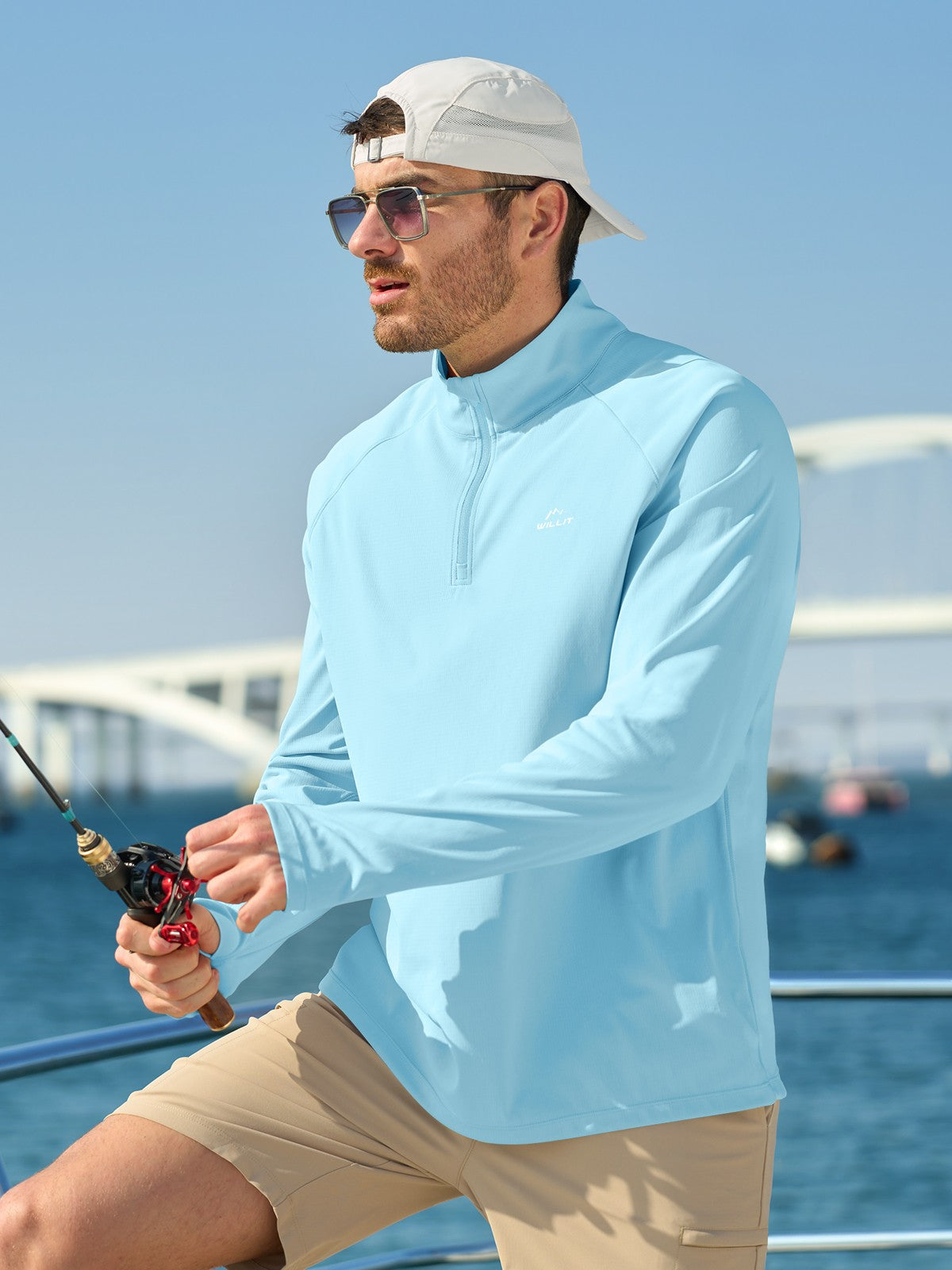 Men's Aero Sun Long Sleeve Zip Polo Shirt UPF 50+ - Image 5