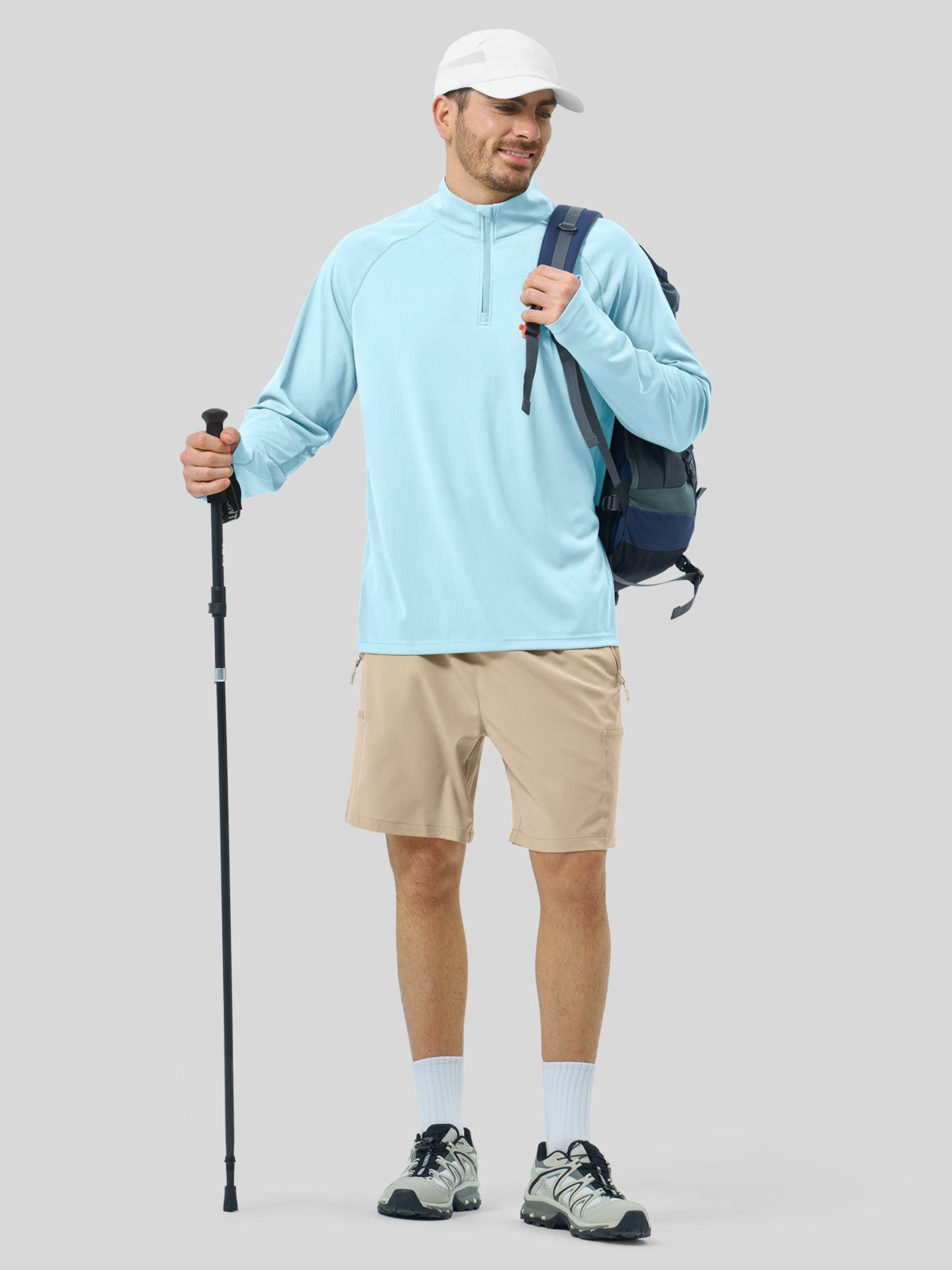 Men's Aero Sun Long Sleeve Zip Polo Shirt UPF 50+ - Image 3