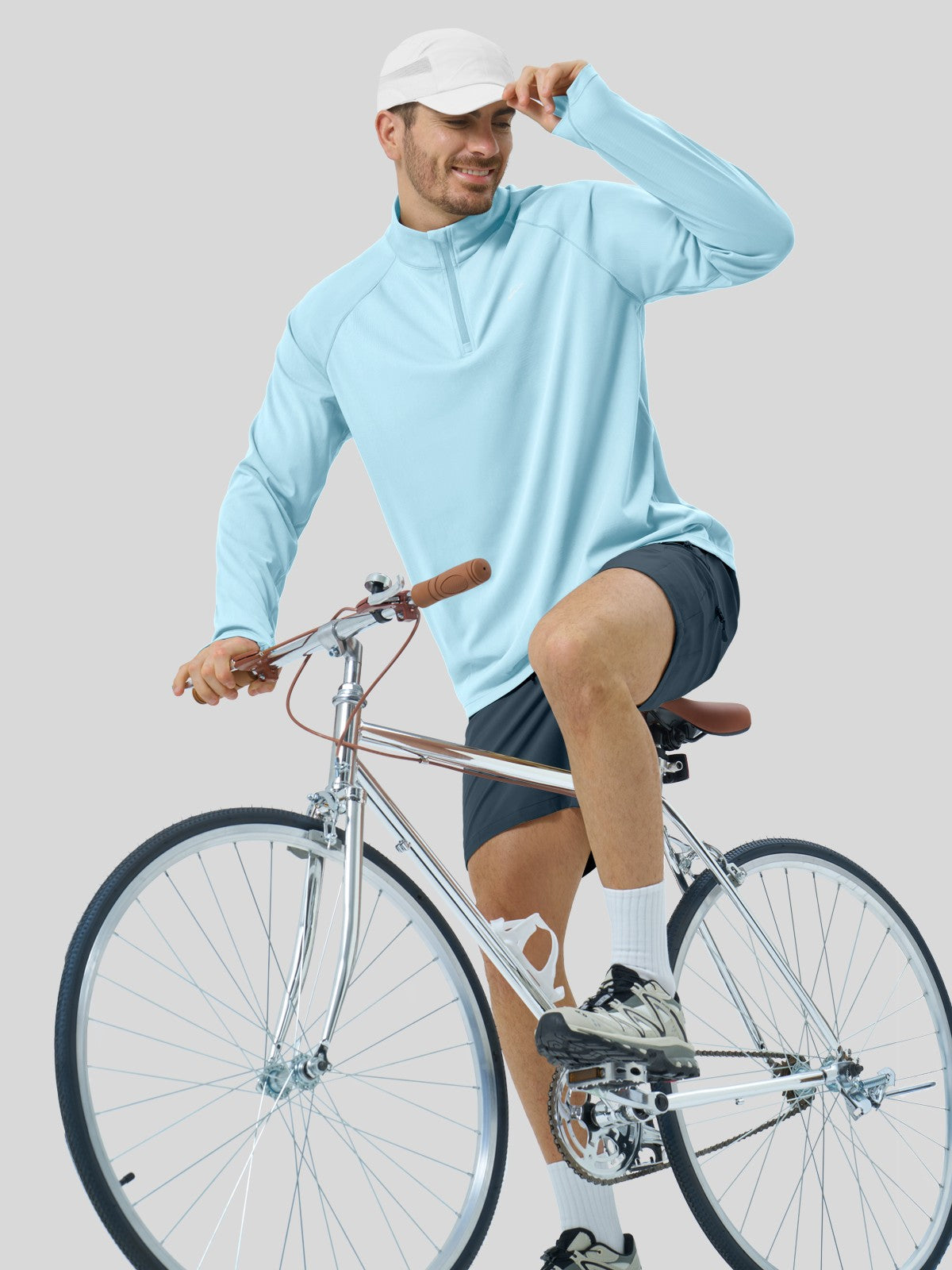 Men's Aero Sun Long Sleeve Zip Polo Shirt UPF 50+ - Image 4