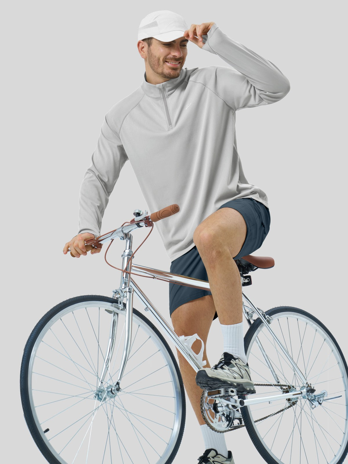 Men's Aero Sun Long Sleeve Zip Polo Shirt UPF 50+ - Image 45