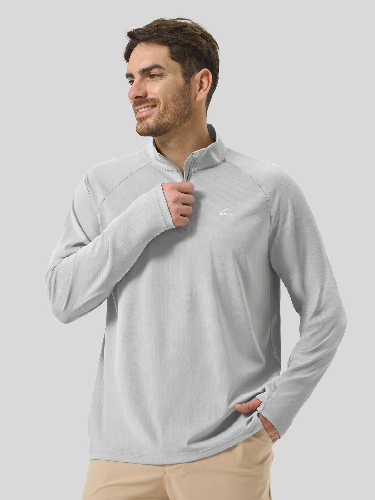 Men's Aero Sun Long Sleeve Zip Polo Shirt UPF 50+ - Image 41