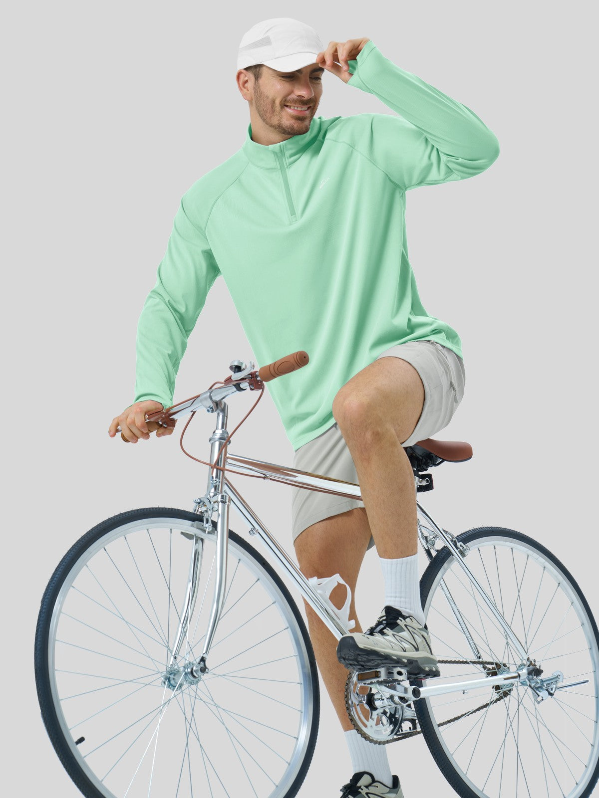 Men's Aero Sun Long Sleeve Zip Polo Shirt UPF 50+ - Image 25