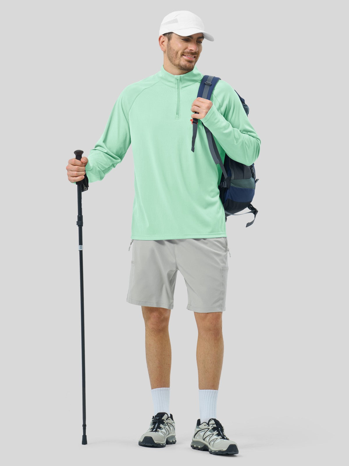 Men's Aero Sun Long Sleeve Zip Polo Shirt UPF 50+ - Image 23