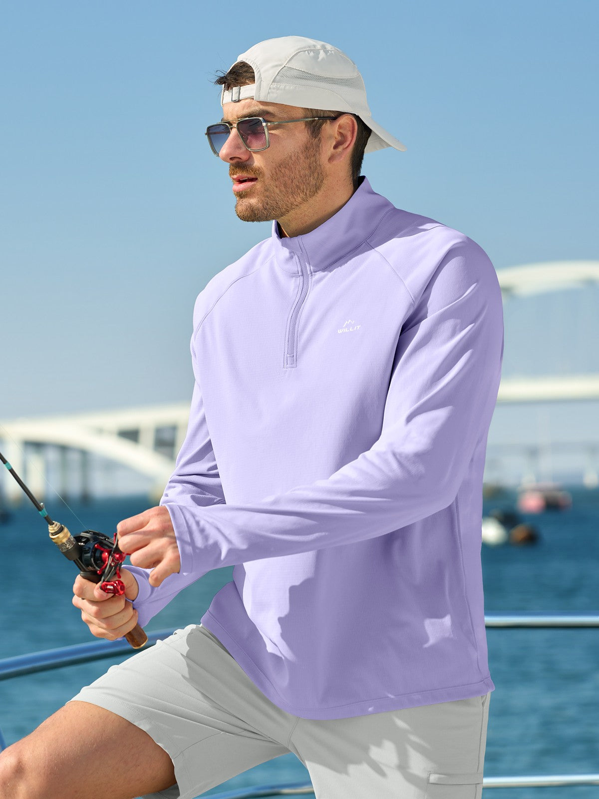 Men's Aero Sun Long Sleeve Zip Polo Shirt UPF 50+ - Image 15