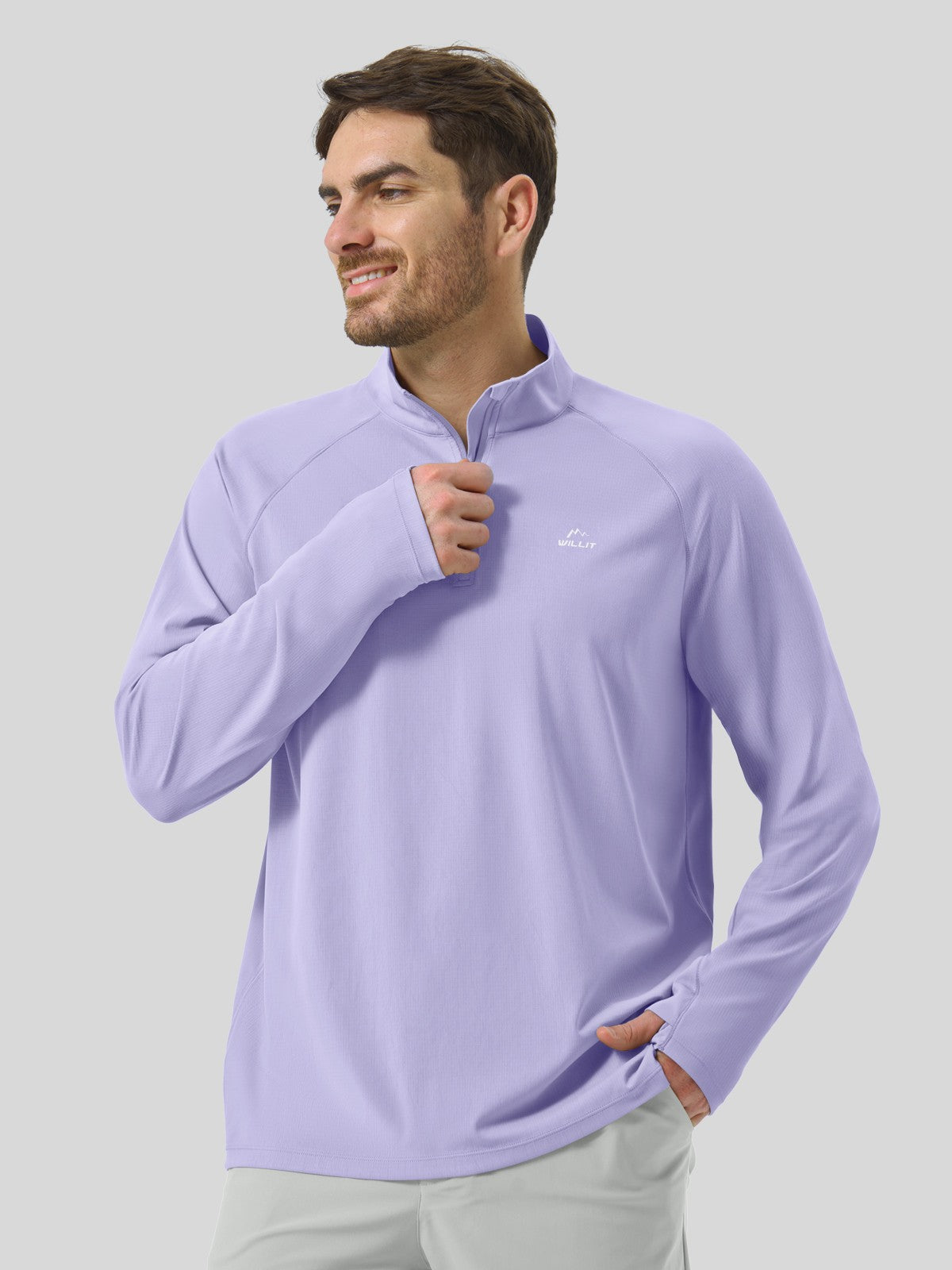 Men's Aero Sun Long Sleeve Zip Polo Shirt UPF 50+ - Image 11