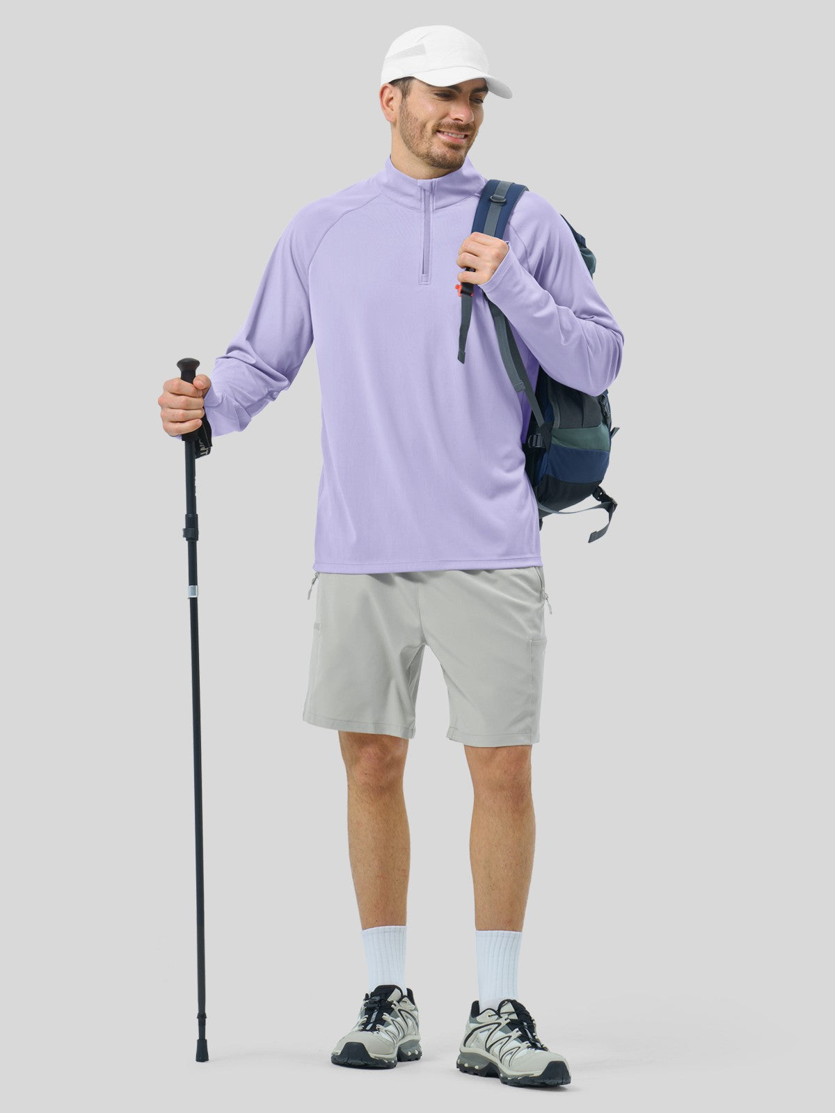 Men's Aero Sun Long Sleeve Zip Polo Shirt UPF 50+ - Image 13