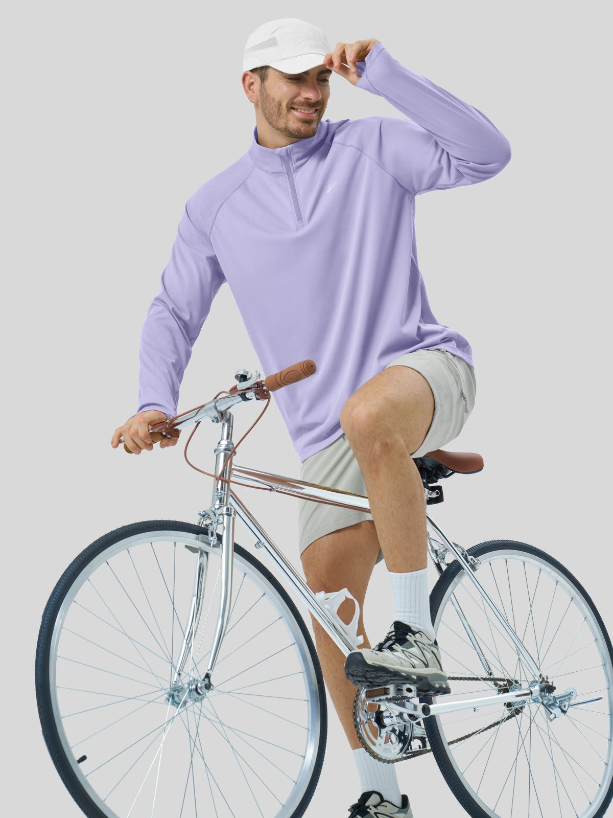 Men's Aero Sun Long Sleeve Zip Polo Shirt UPF 50+ - Image 14