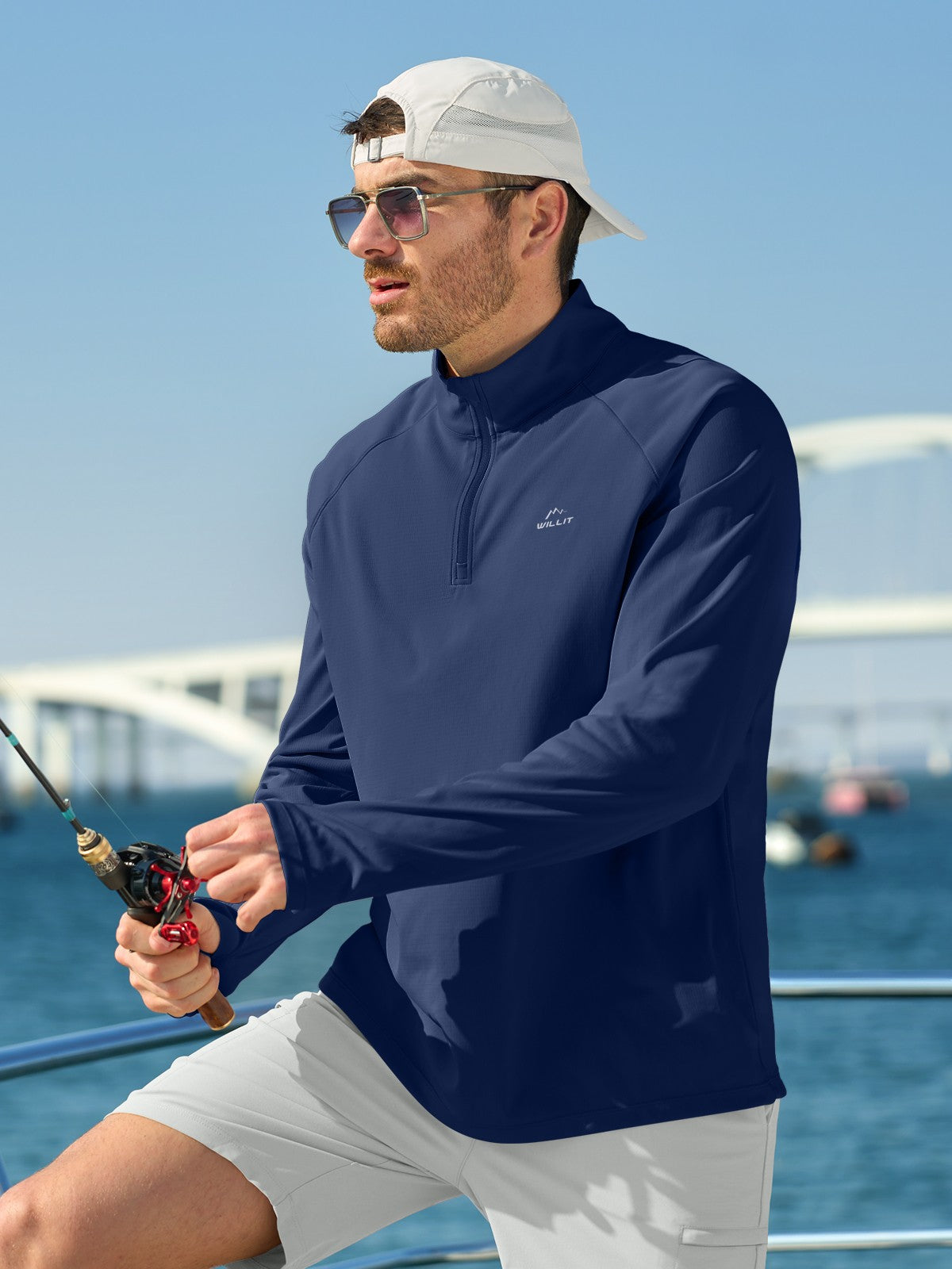 Men's Aero Sun Long Sleeve Zip Polo Shirt UPF 50+ - Image 35