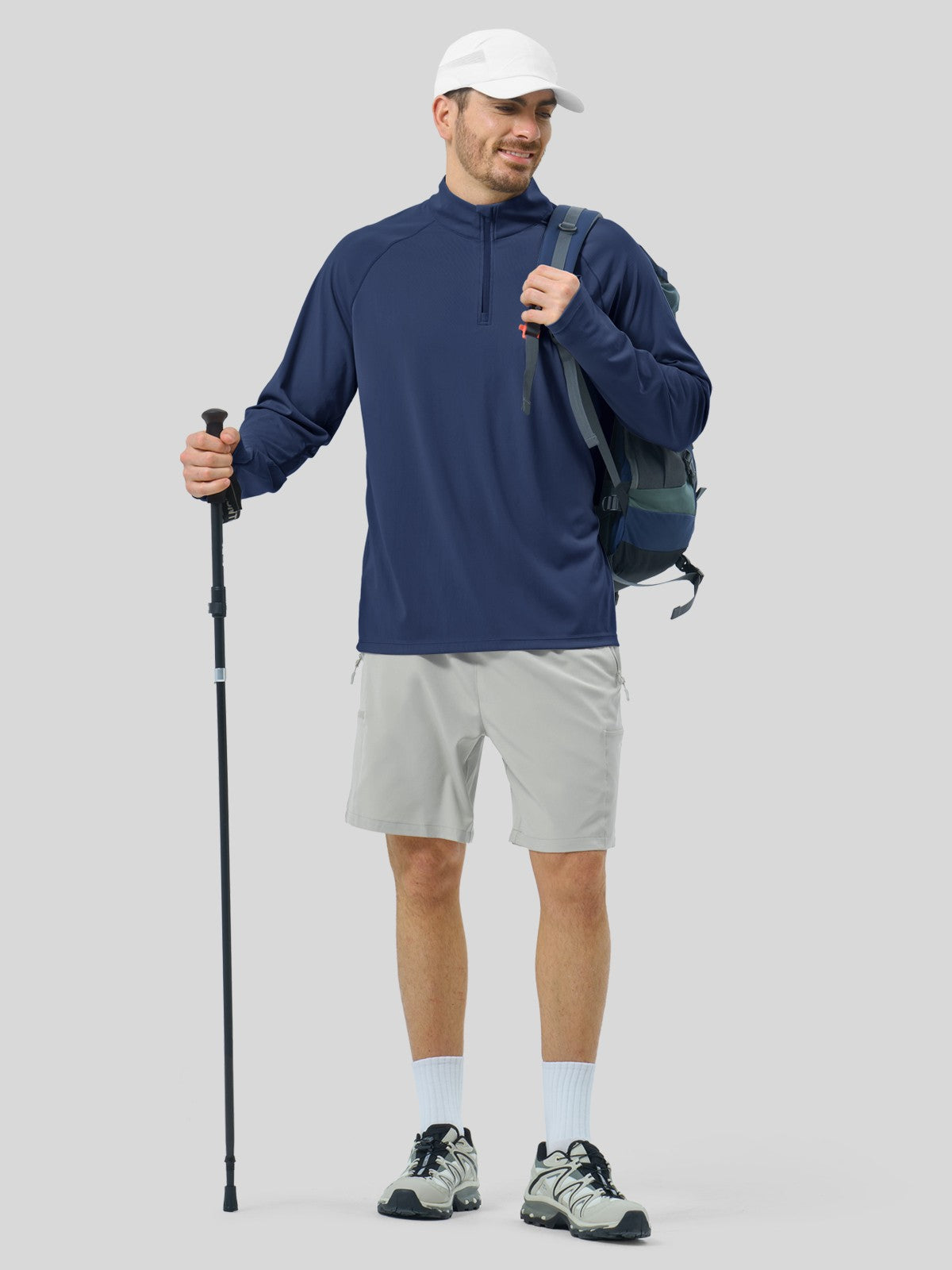 Men's Aero Sun Long Sleeve Zip Polo Shirt UPF 50+ - Image 32