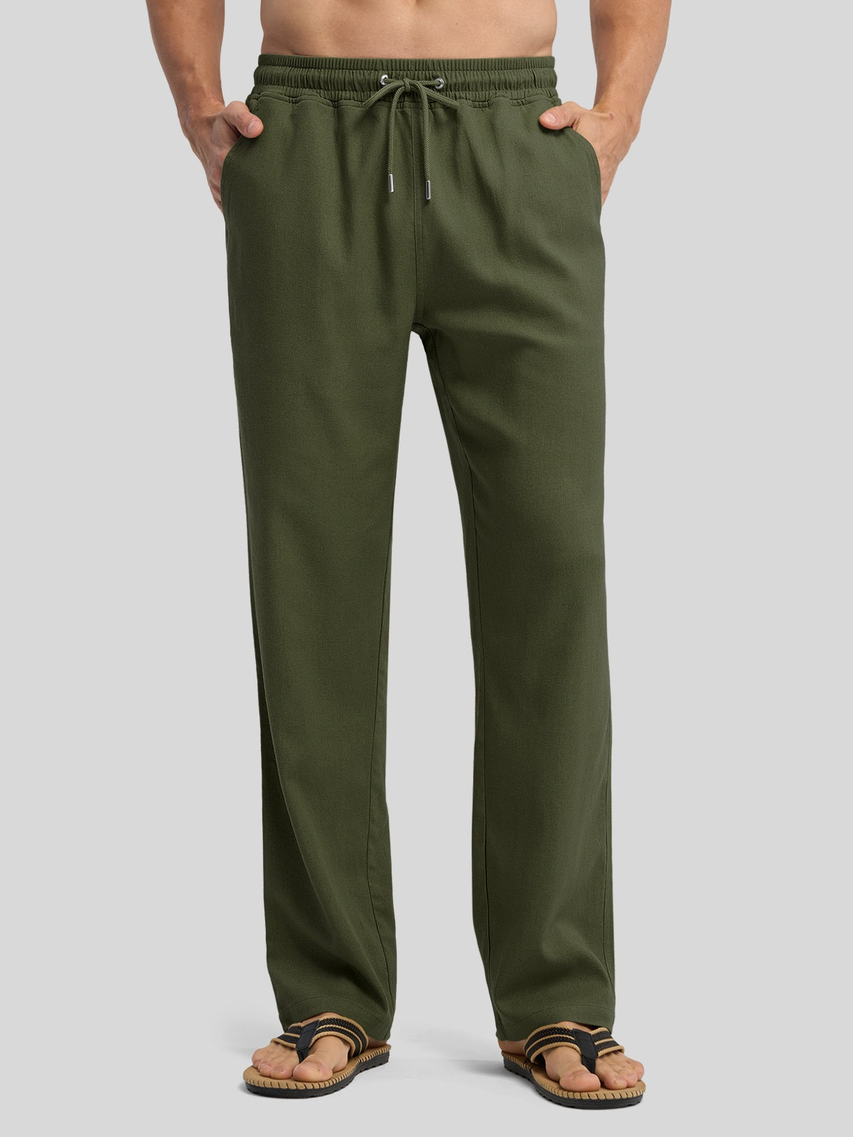 Men's Casual Linen Drawstring Pants - Image 7