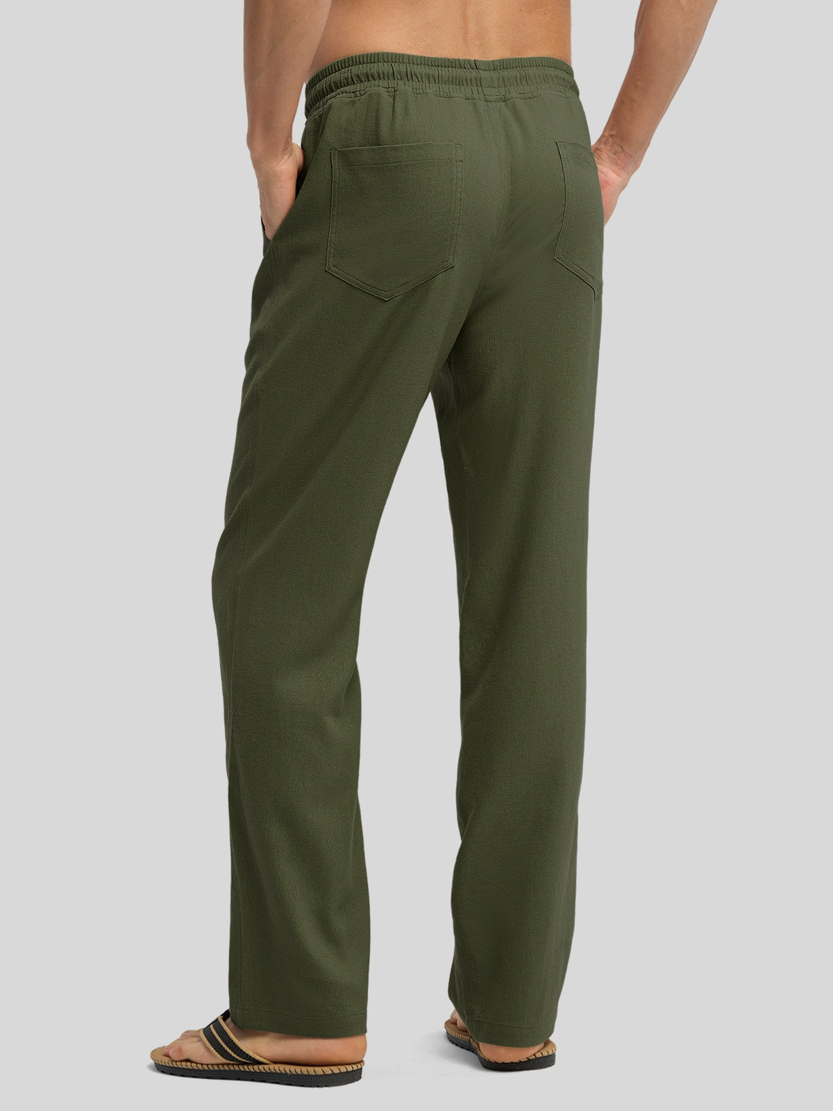 Men's Casual Linen Drawstring Pants - Image 9