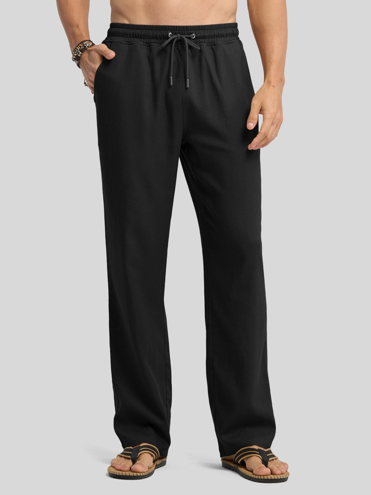 Men's Casual Linen Drawstring Pants - Image 11