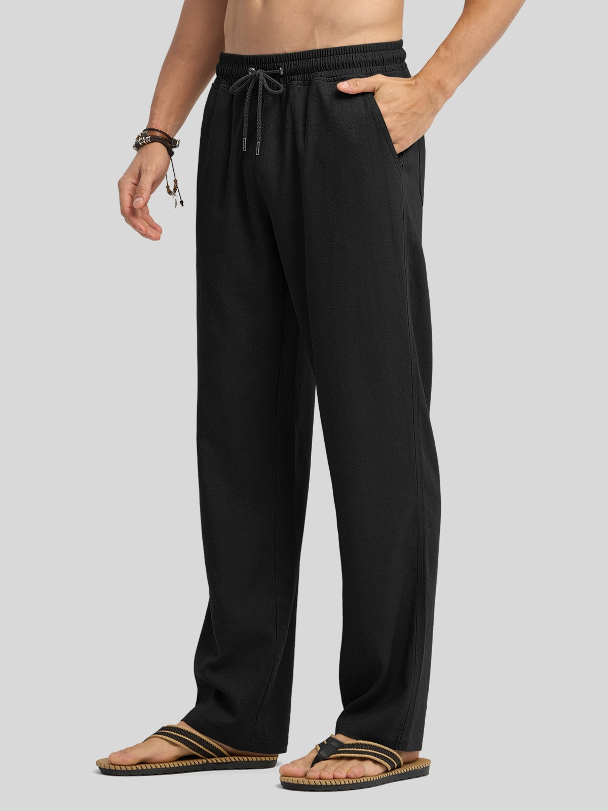 Men's Casual Linen Drawstring Pants - Image 12