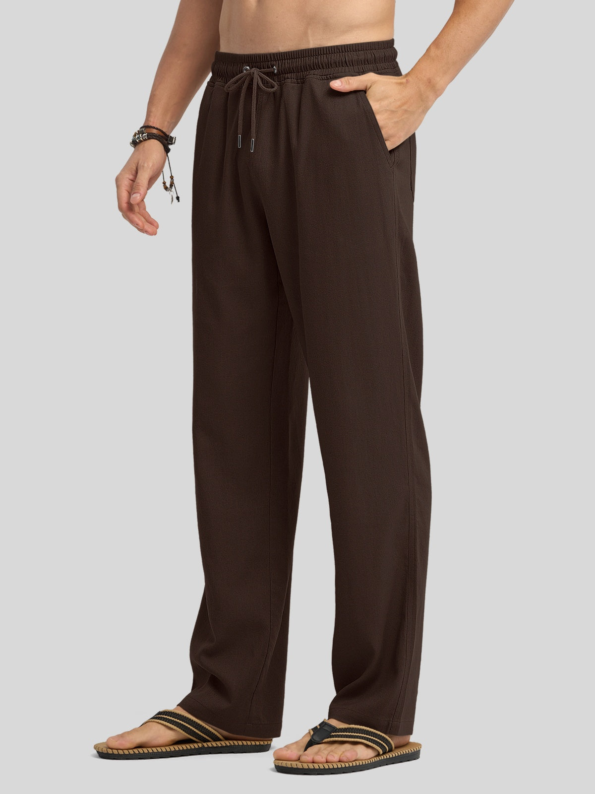 Men's Casual Linen Drawstring Pants - Image 18