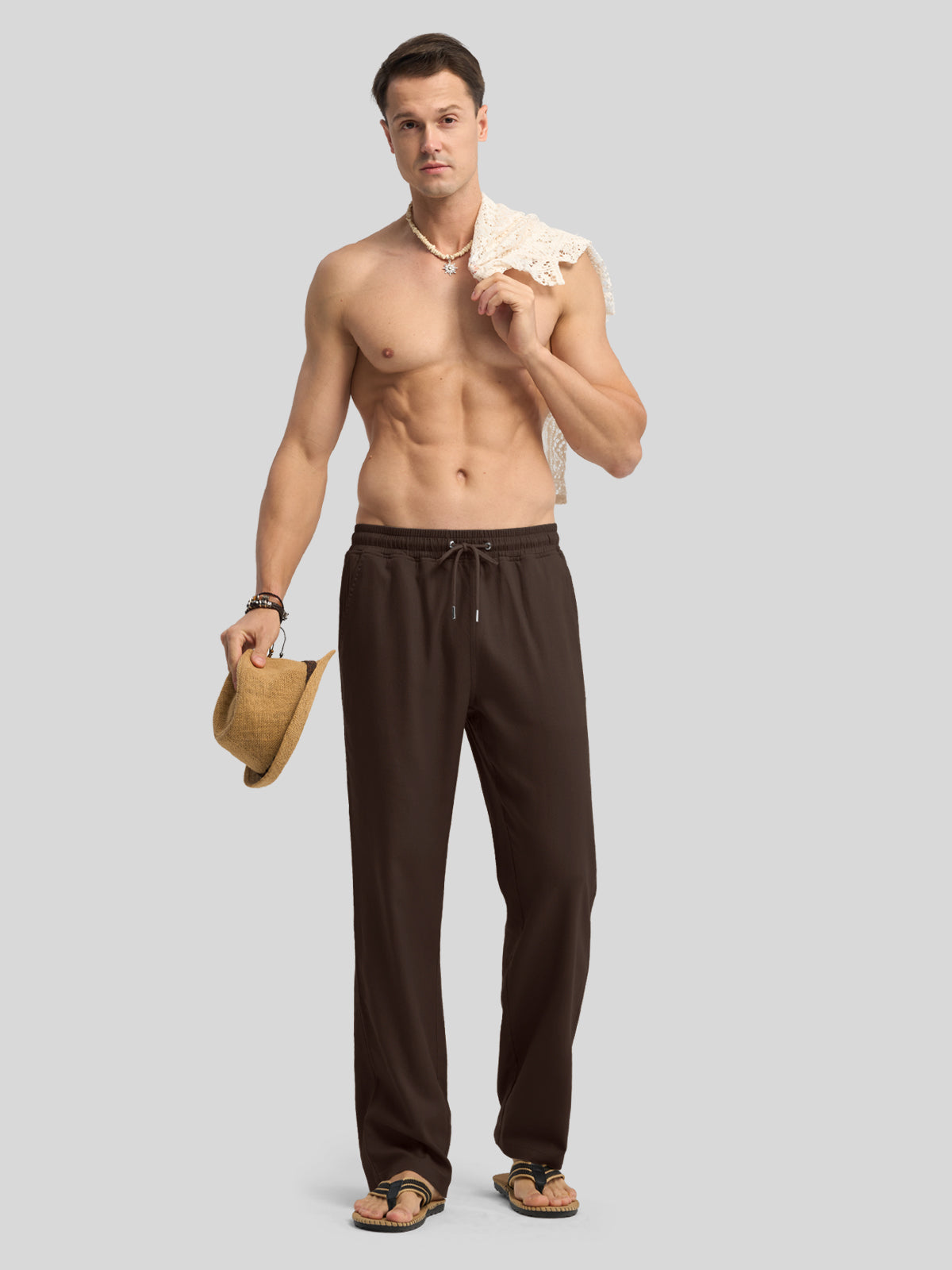 Men's Casual Linen Drawstring Pants - Image 20