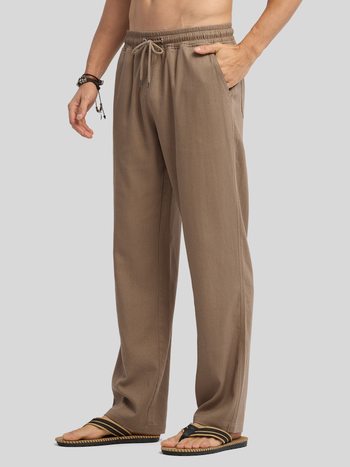 Men's Casual Linen Drawstring Pants - Image 2
