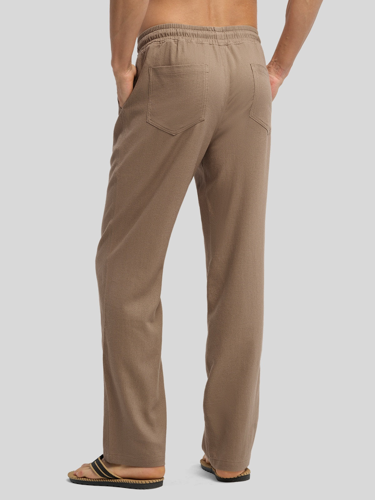 Men's Casual Linen Drawstring Pants - Image 3