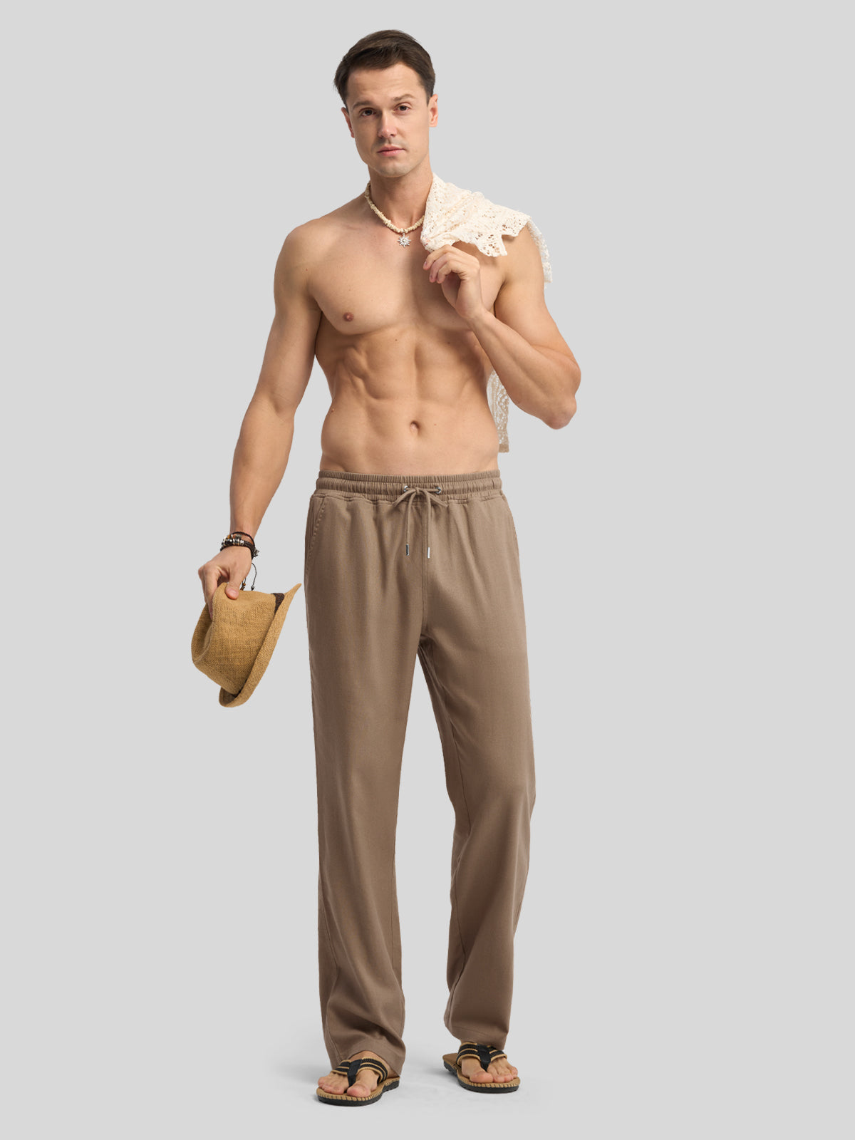 Men's Casual Linen Drawstring Pants - Image 4