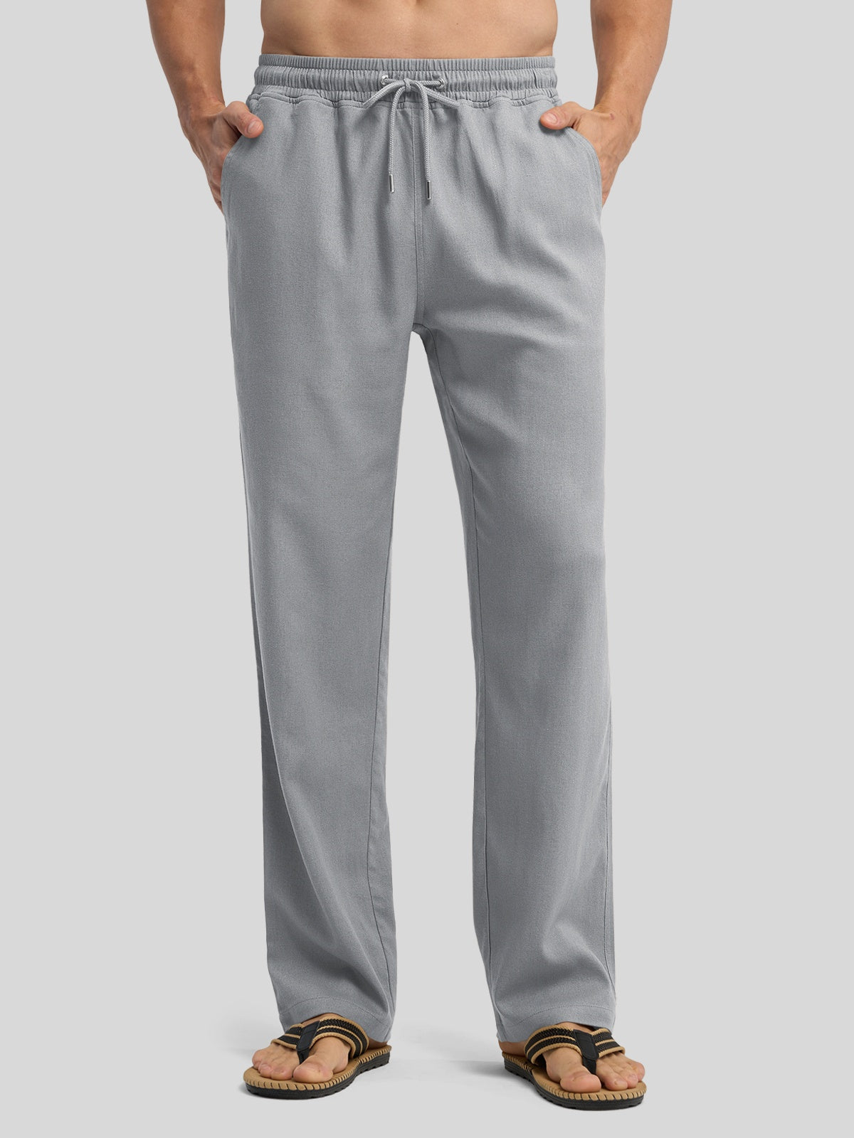 Men's Casual Linen Drawstring Pants - Image 23