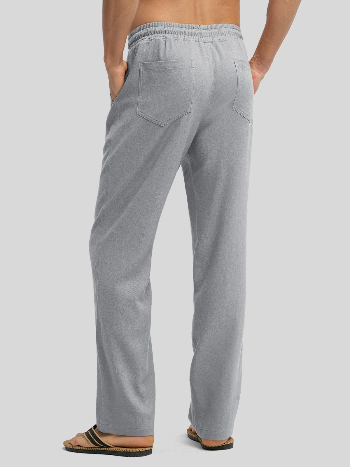 Men's Casual Linen Drawstring Pants - Image 25