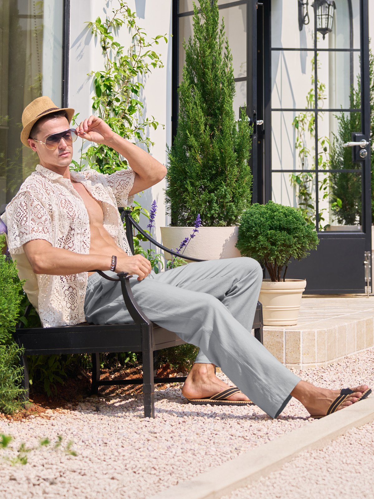 Men's Casual Linen Drawstring Pants - Image 27