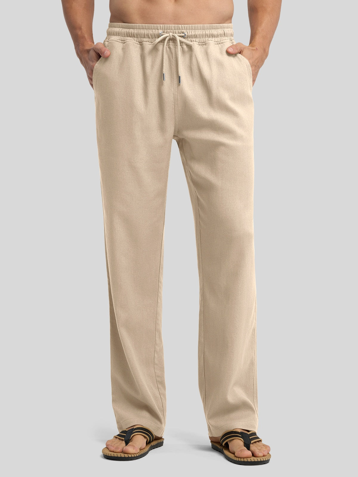 Men's Casual Linen Drawstring Pants - Image 29