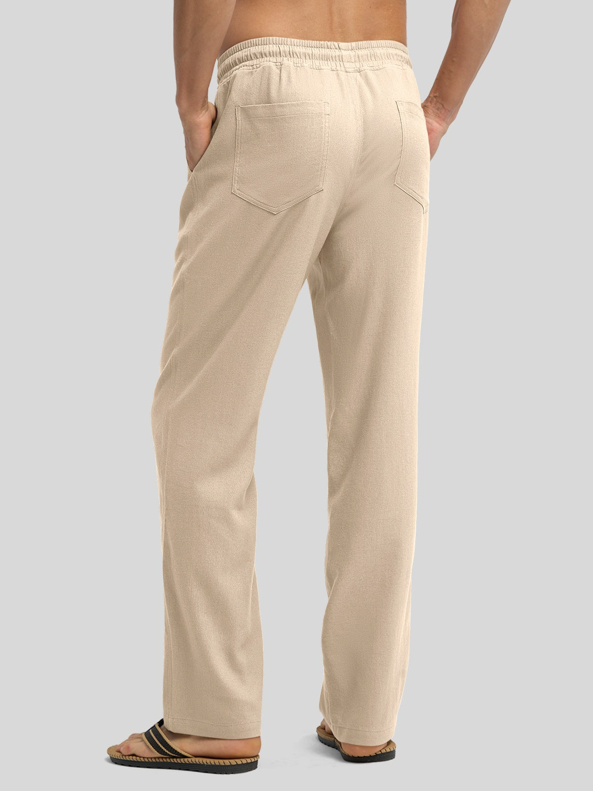Men's Casual Linen Drawstring Pants - Image 31