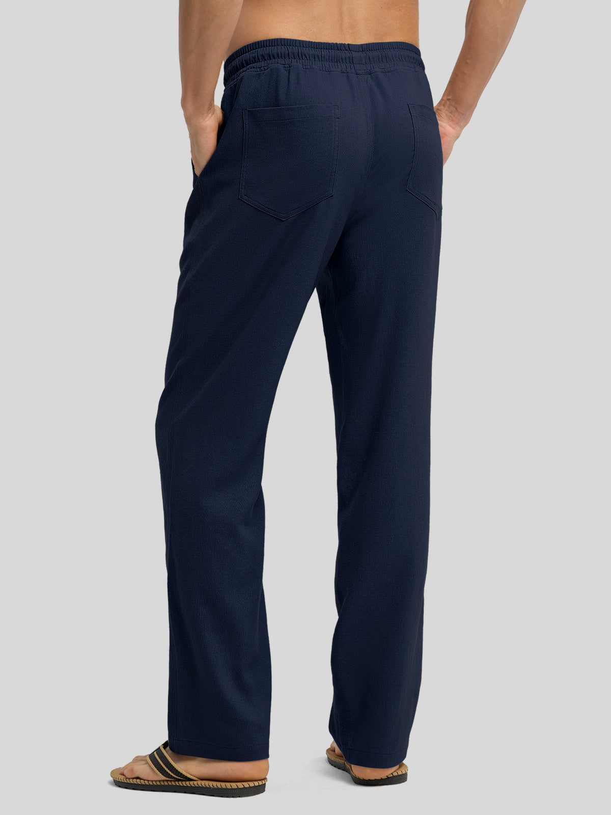 Men's Casual Linen Drawstring Pants - Image 37