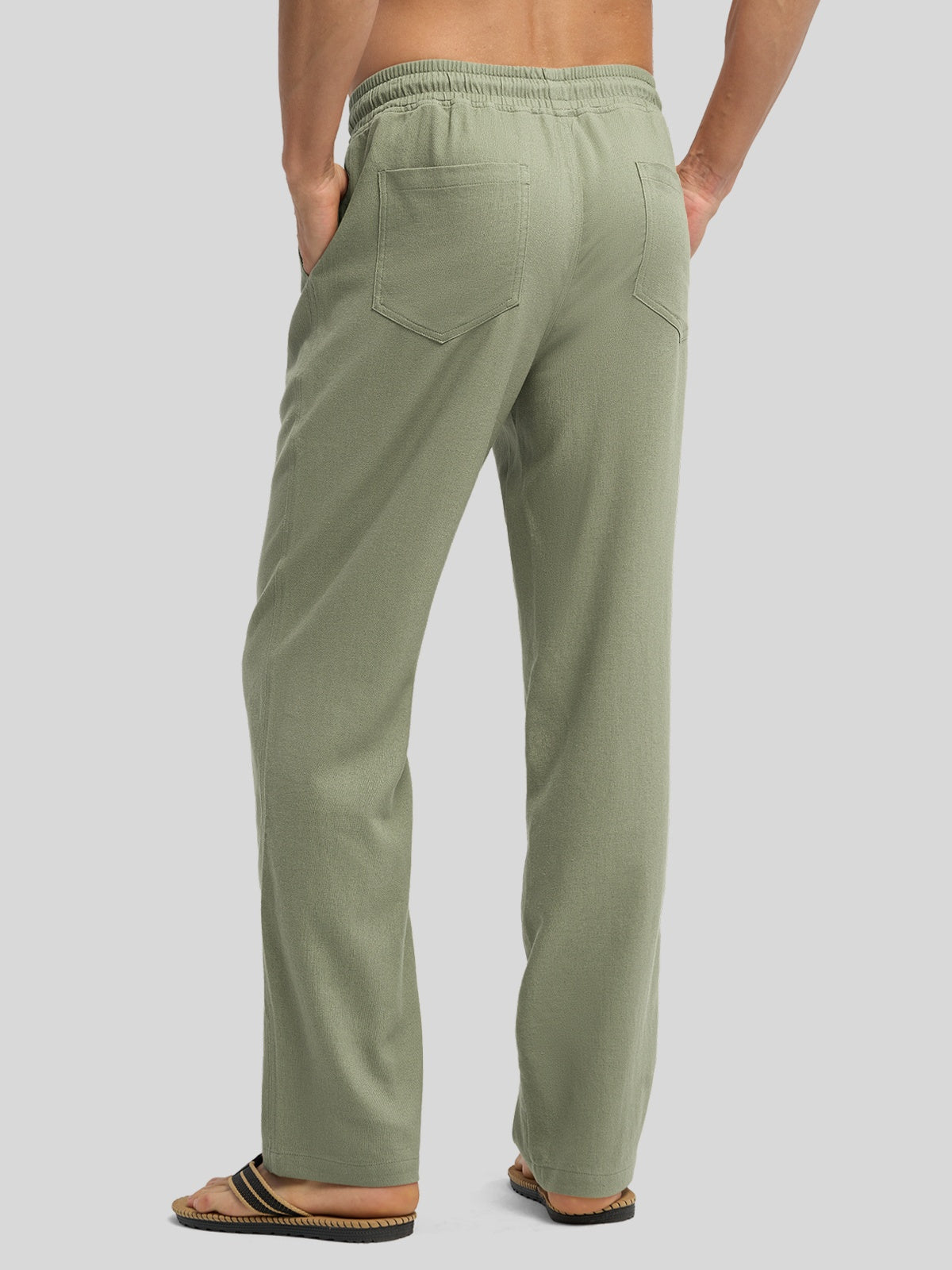 Men's Casual Linen Drawstring Pants - Image 43