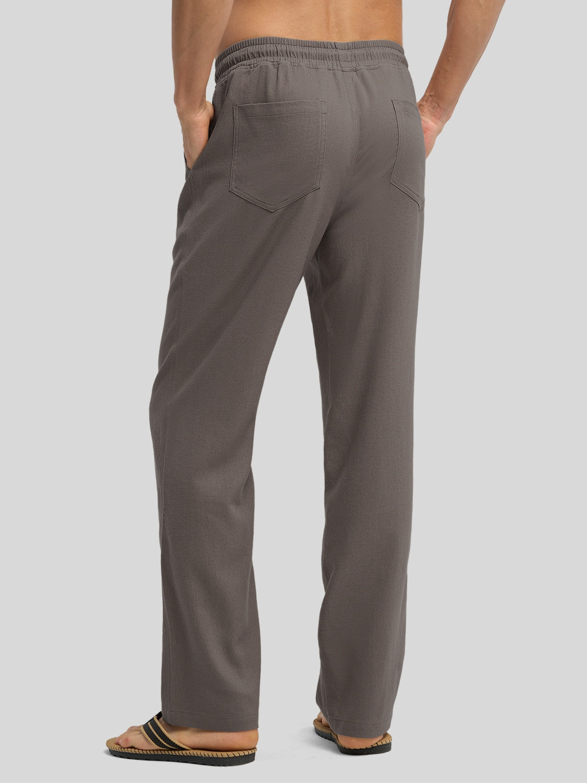 Men's Casual Linen Drawstring Pants - Image 49