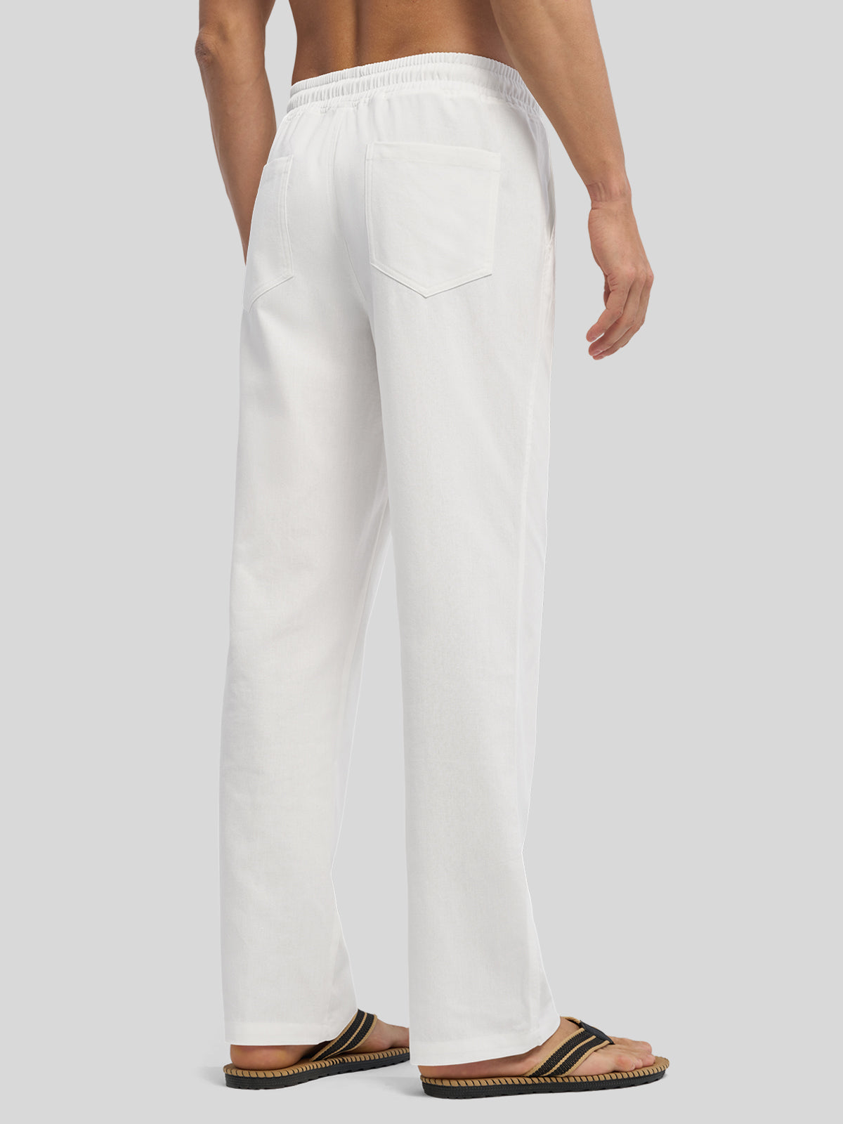 Men's Casual Linen Drawstring Pants - Image 55