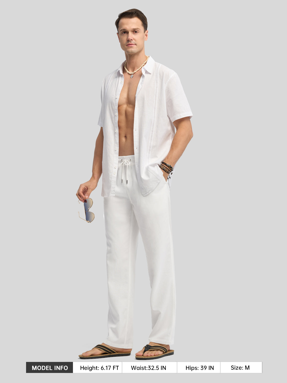 Men's Casual Linen Drawstring Pants - Image 57