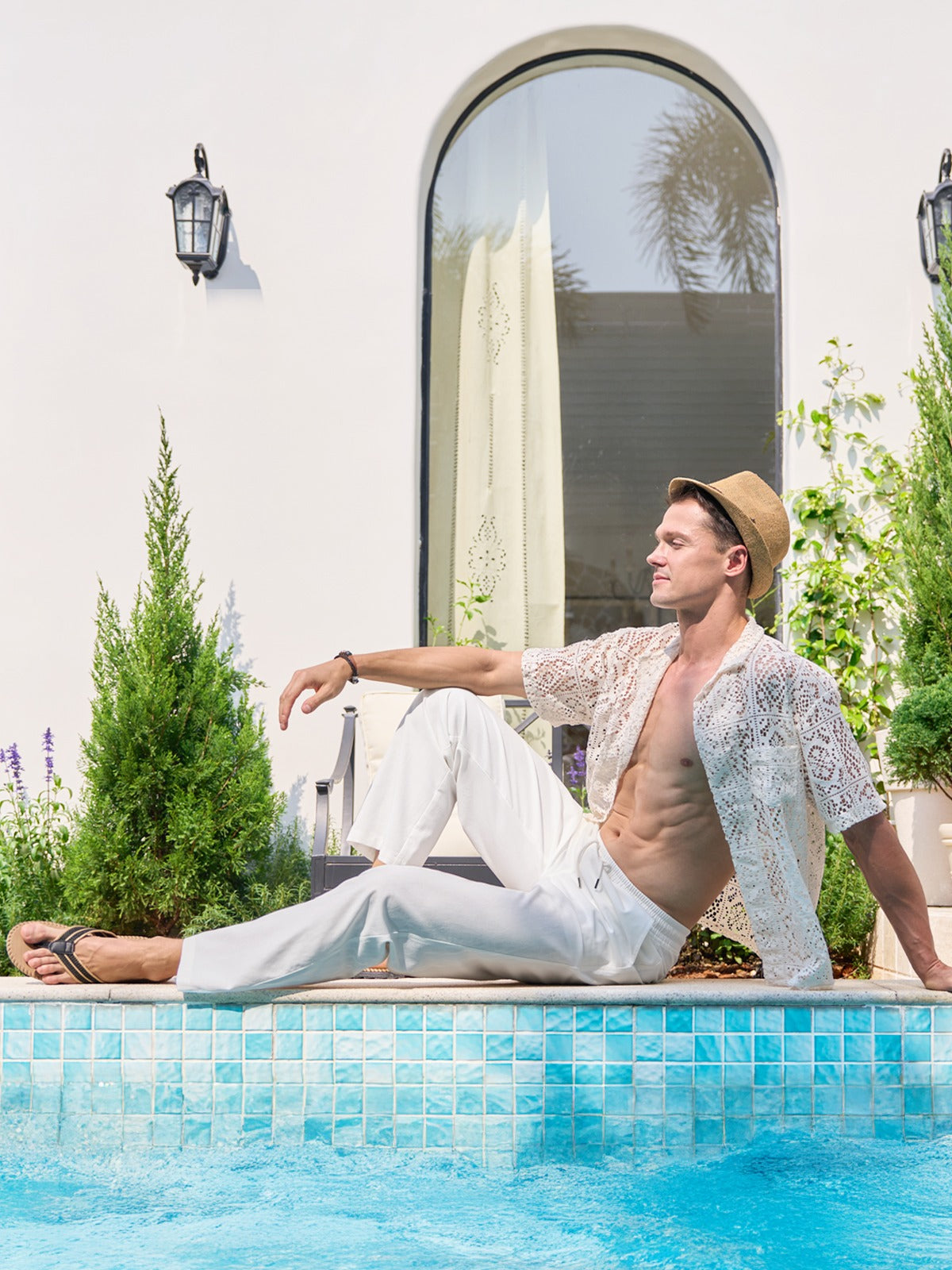 Men's Casual Linen Drawstring Pants - Image 56