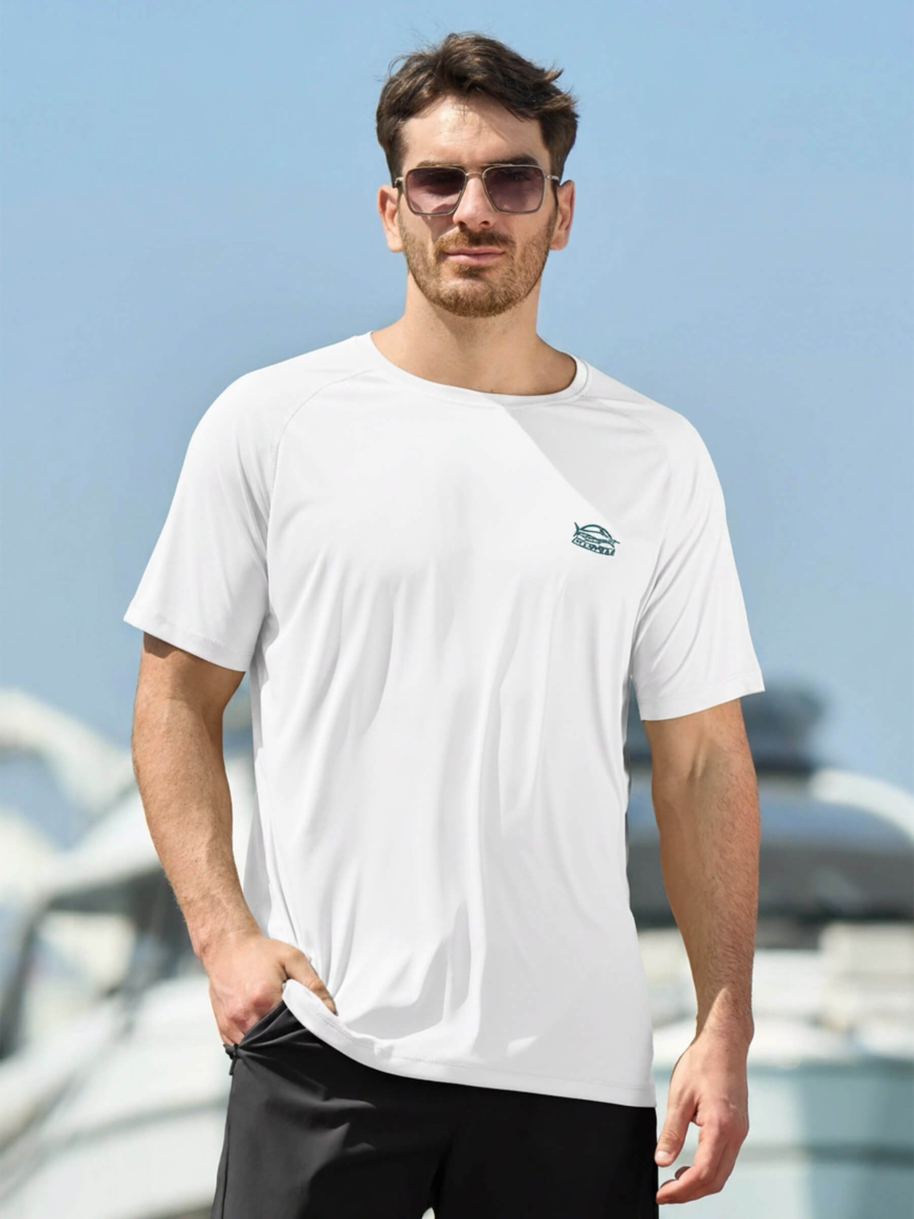 Men's Sun Protection Crew Neck T-Shirt - Image 43