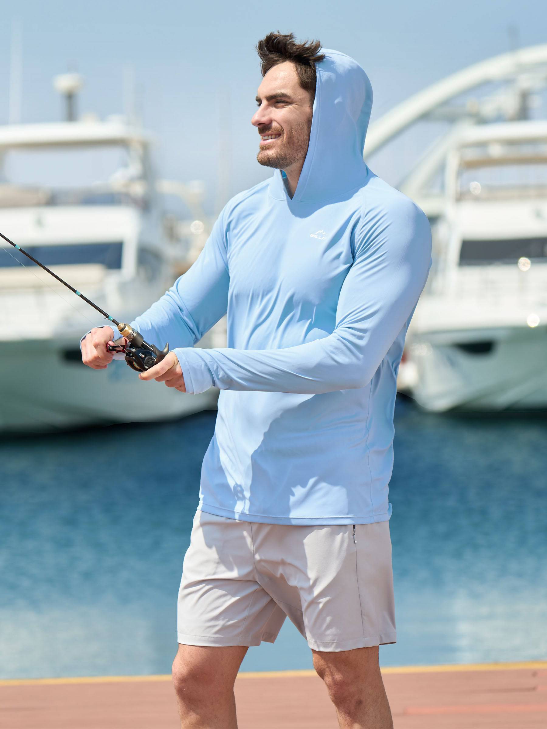 Men's Sun Protection Long Sleeve Shirts with Hood