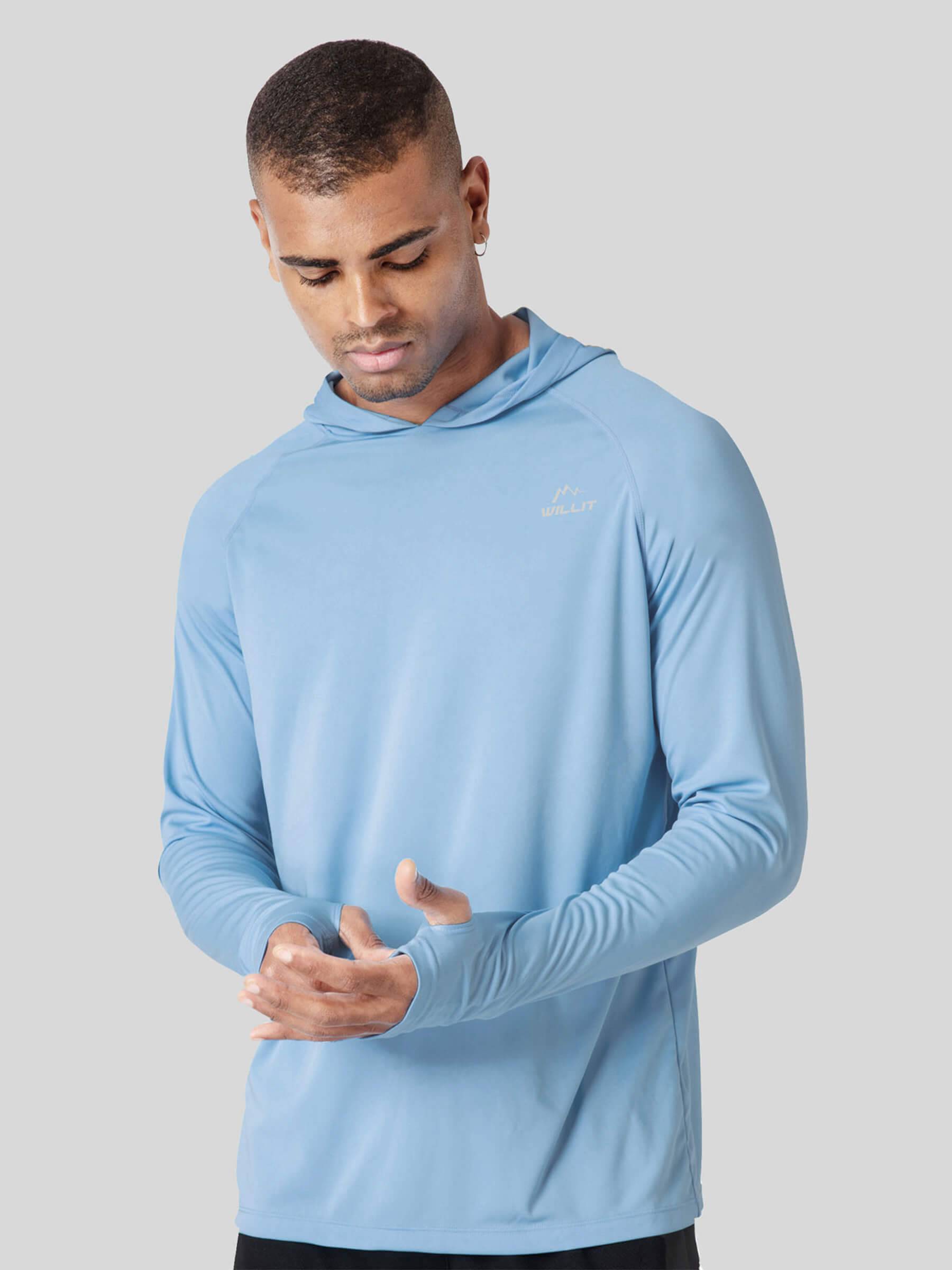 Men's Sun Protection Long Sleeve Shirts with Hood - Image 2
