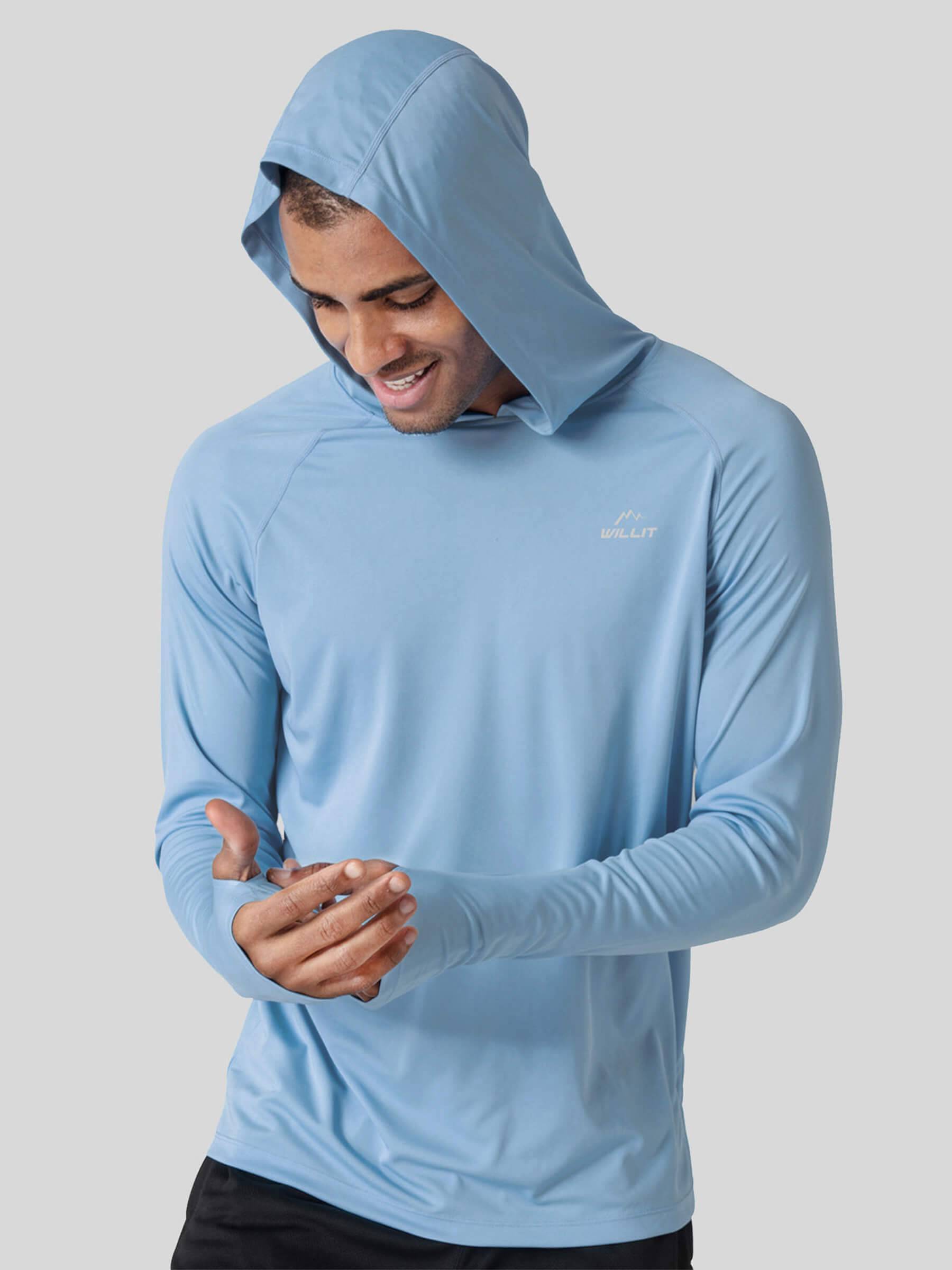 Men's Sun Protection Long Sleeve Shirts with Hood - Image 5