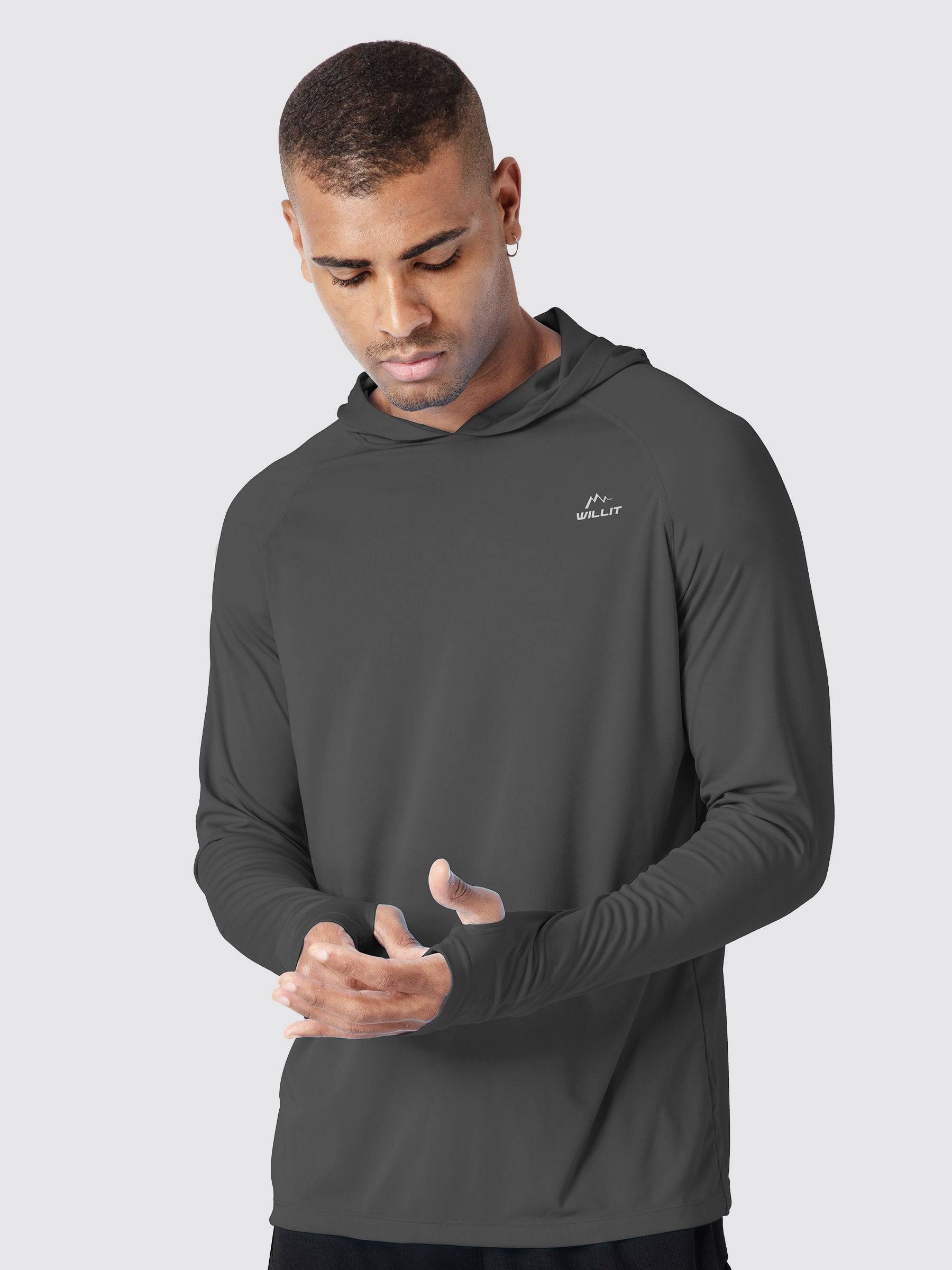 Men's Sun Protection Long Sleeve Shirts with Hood - Image 44