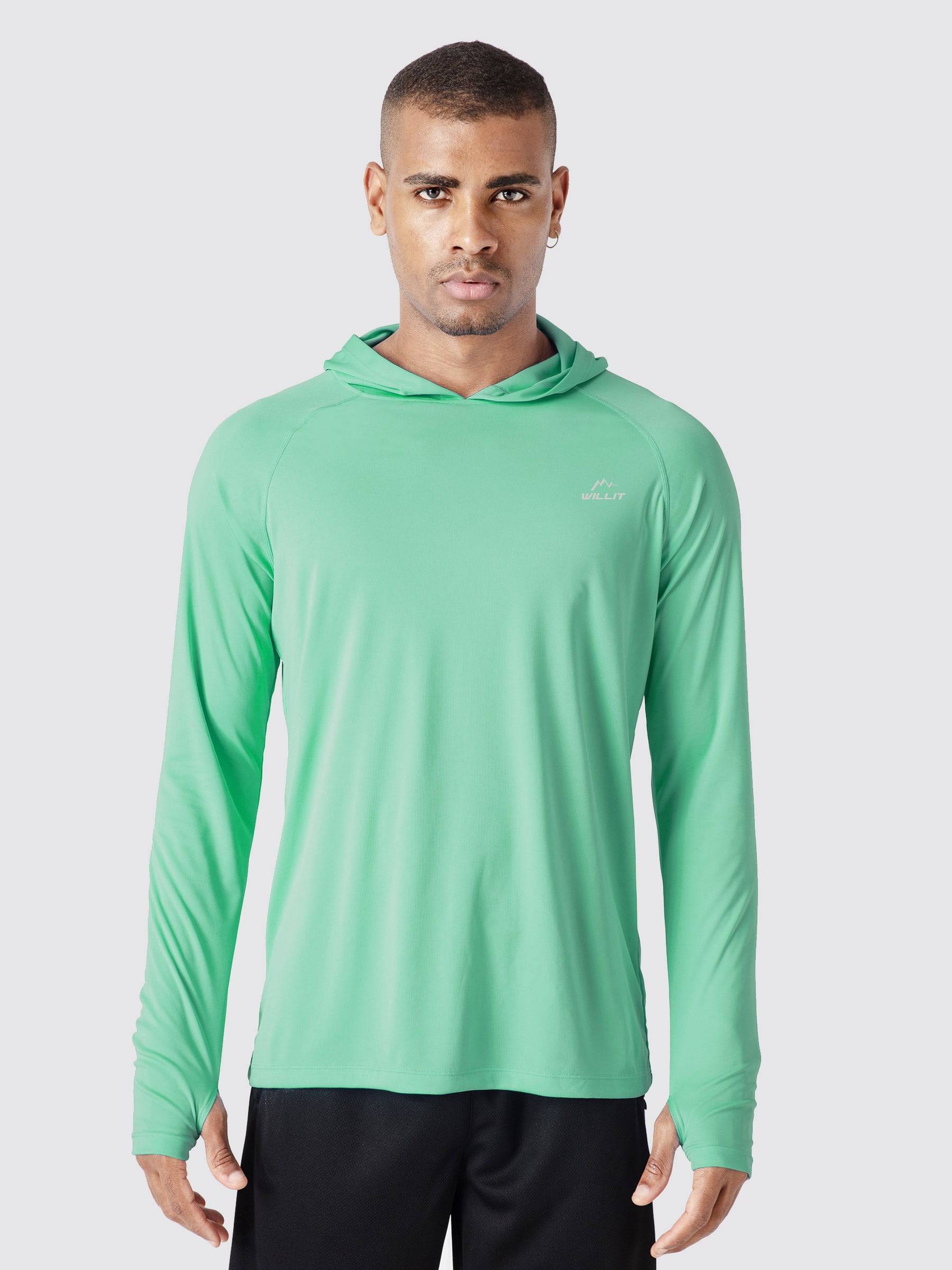 Men's Sun Protection Long Sleeve Shirts with Hood - Image 41