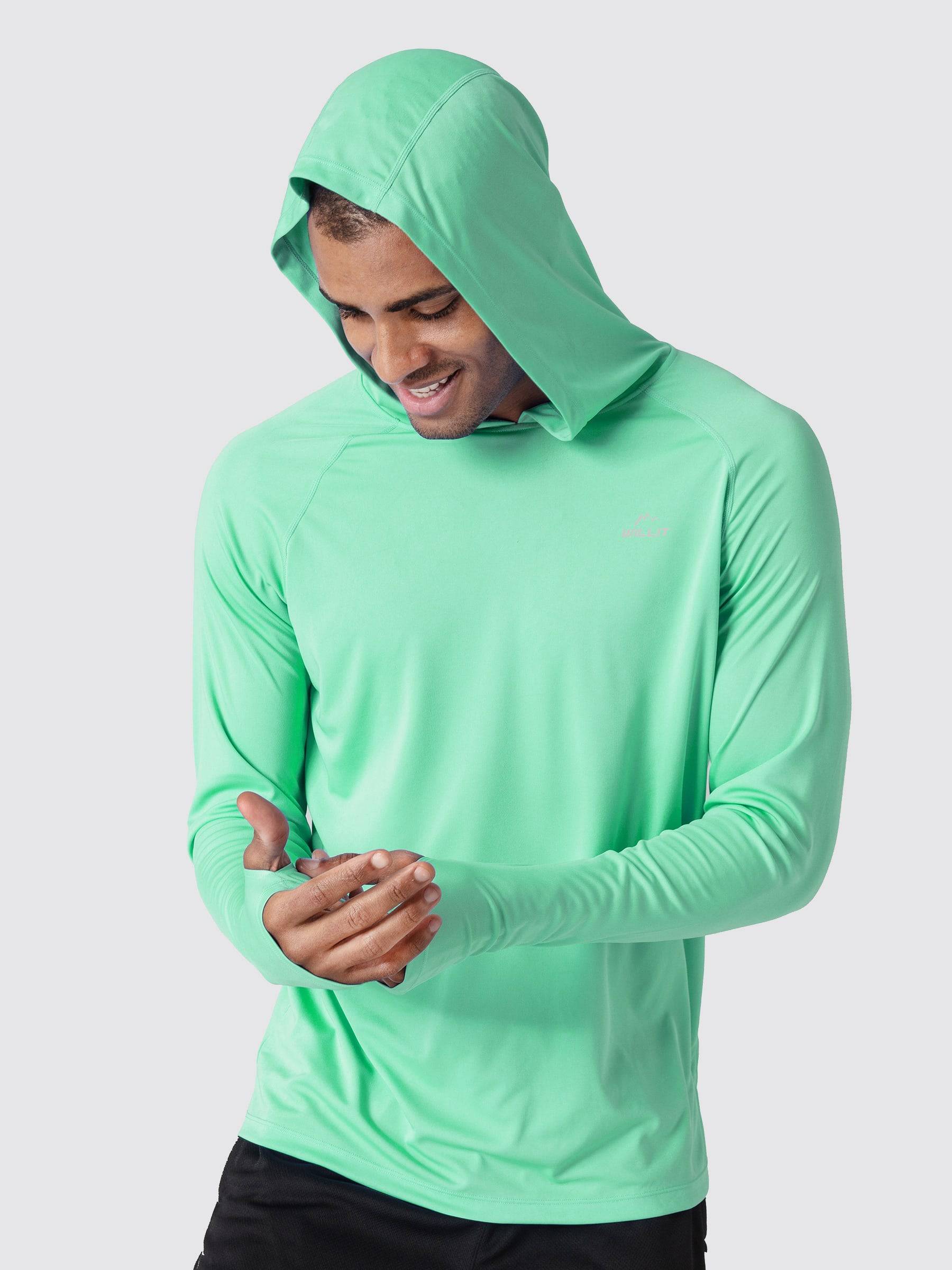 Men's Sun Protection Long Sleeve Shirts with Hood - Image 43