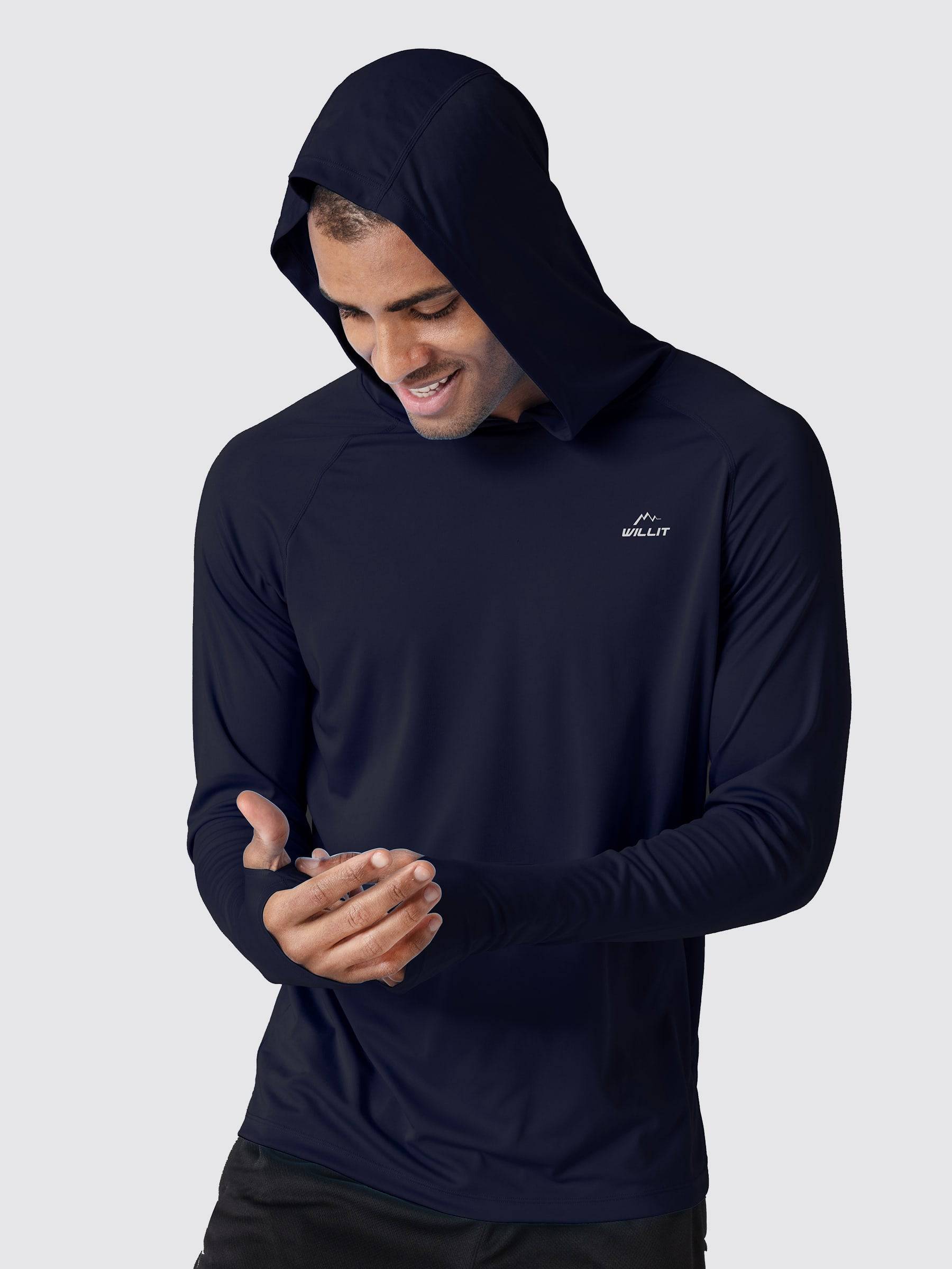 Men's Sun Protection Long Sleeve Shirts with Hood - Image 31
