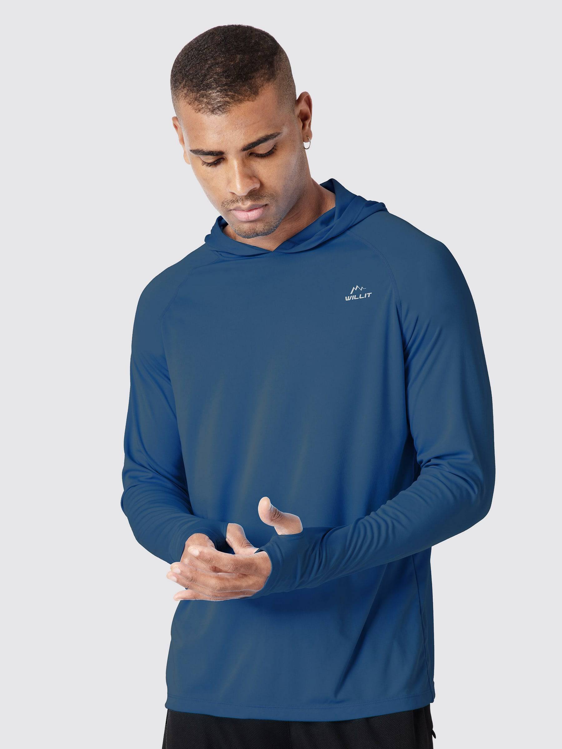 Men's Sun Protection Long Sleeve Shirts with Hood - Image 28