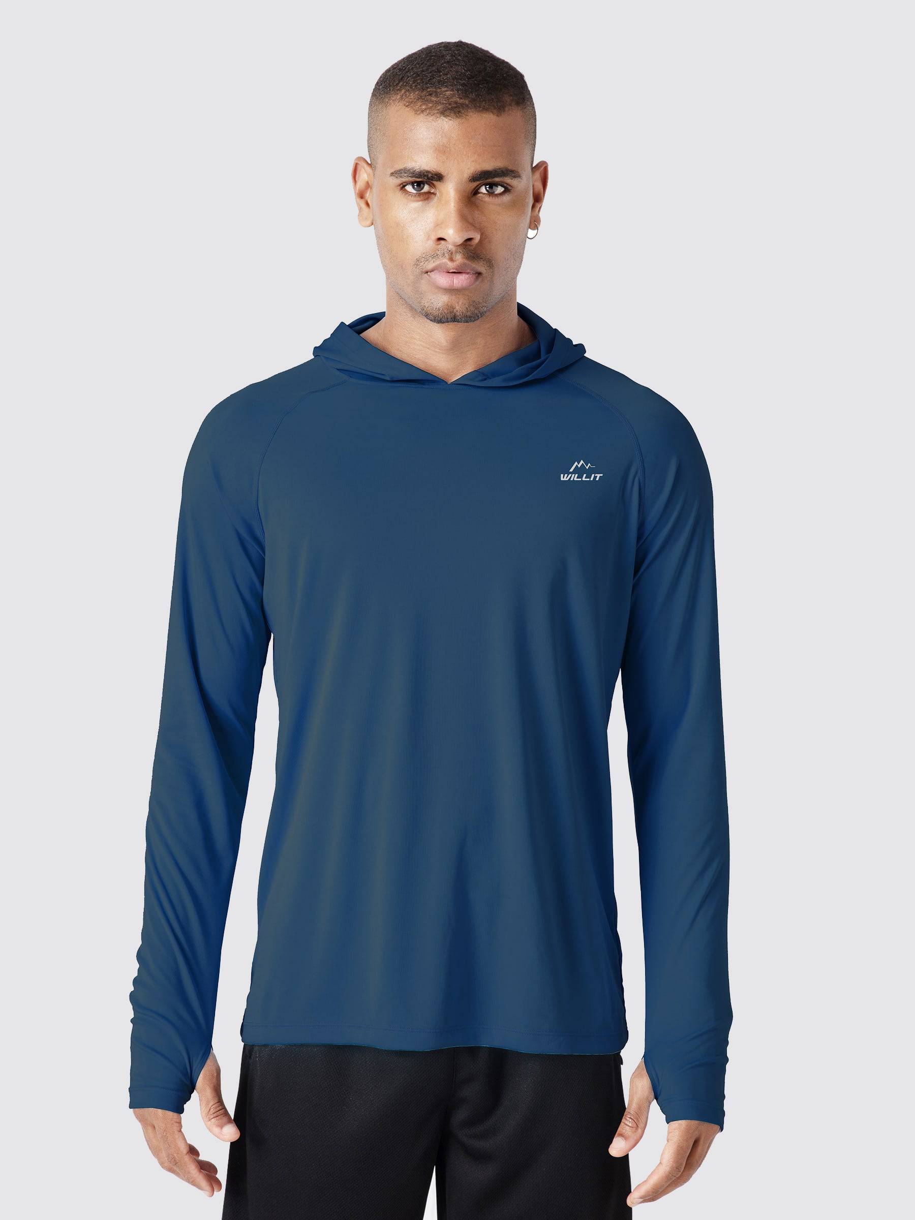 Men's Sun Protection Long Sleeve Shirts with Hood - Image 29