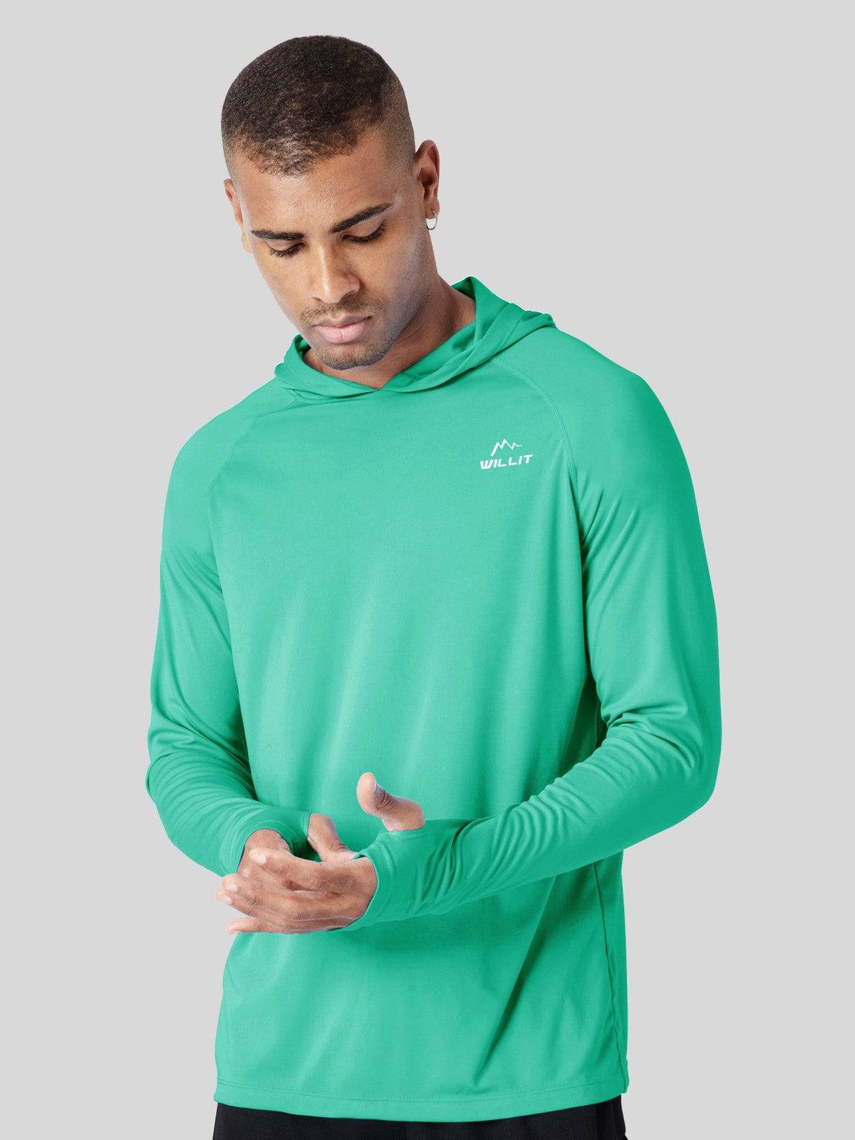 Men's Sun Protection Long Sleeve Shirts with Hood - Image 50