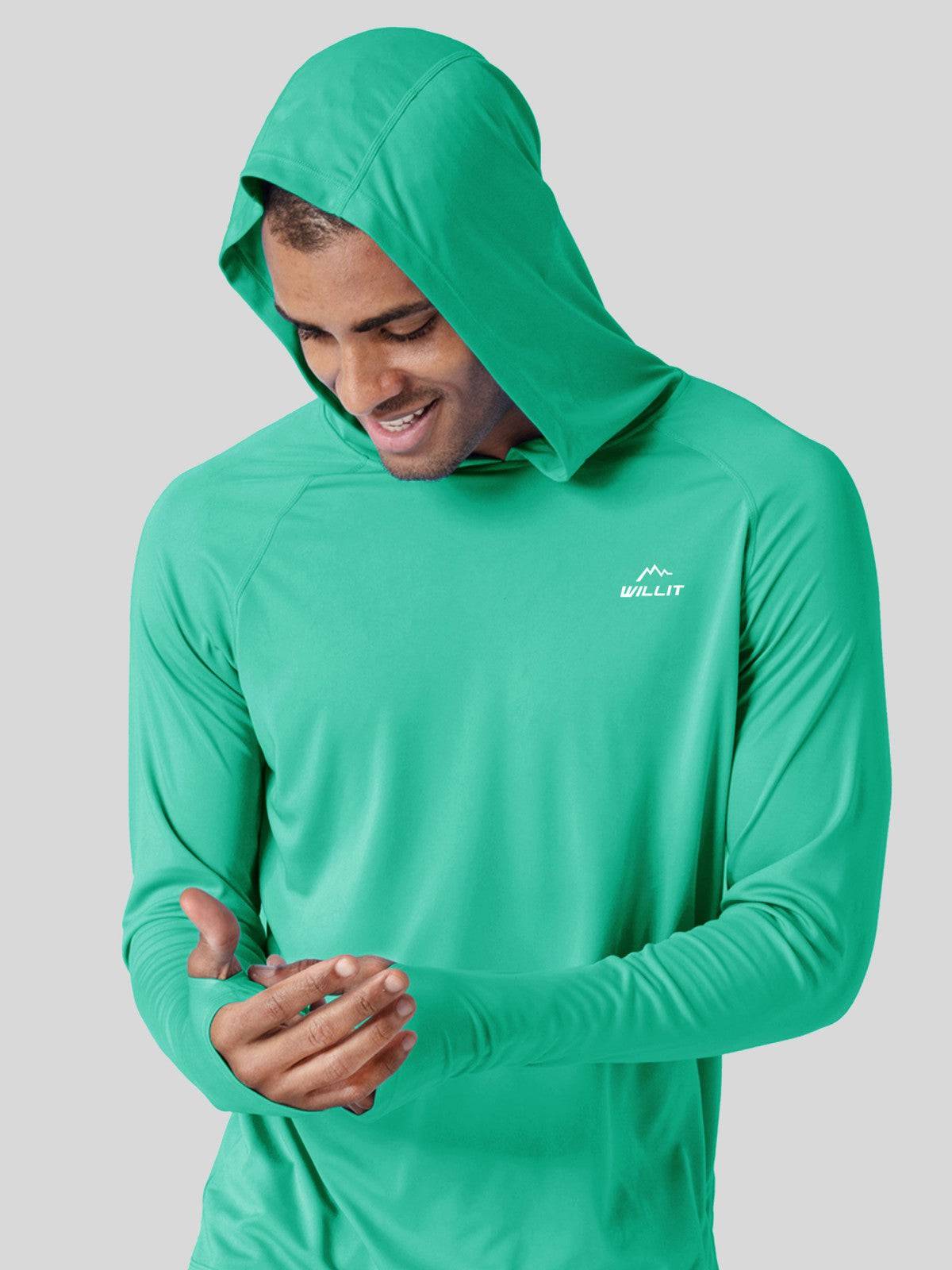Men's Sun Protection Long Sleeve Shirts with Hood - Image 51